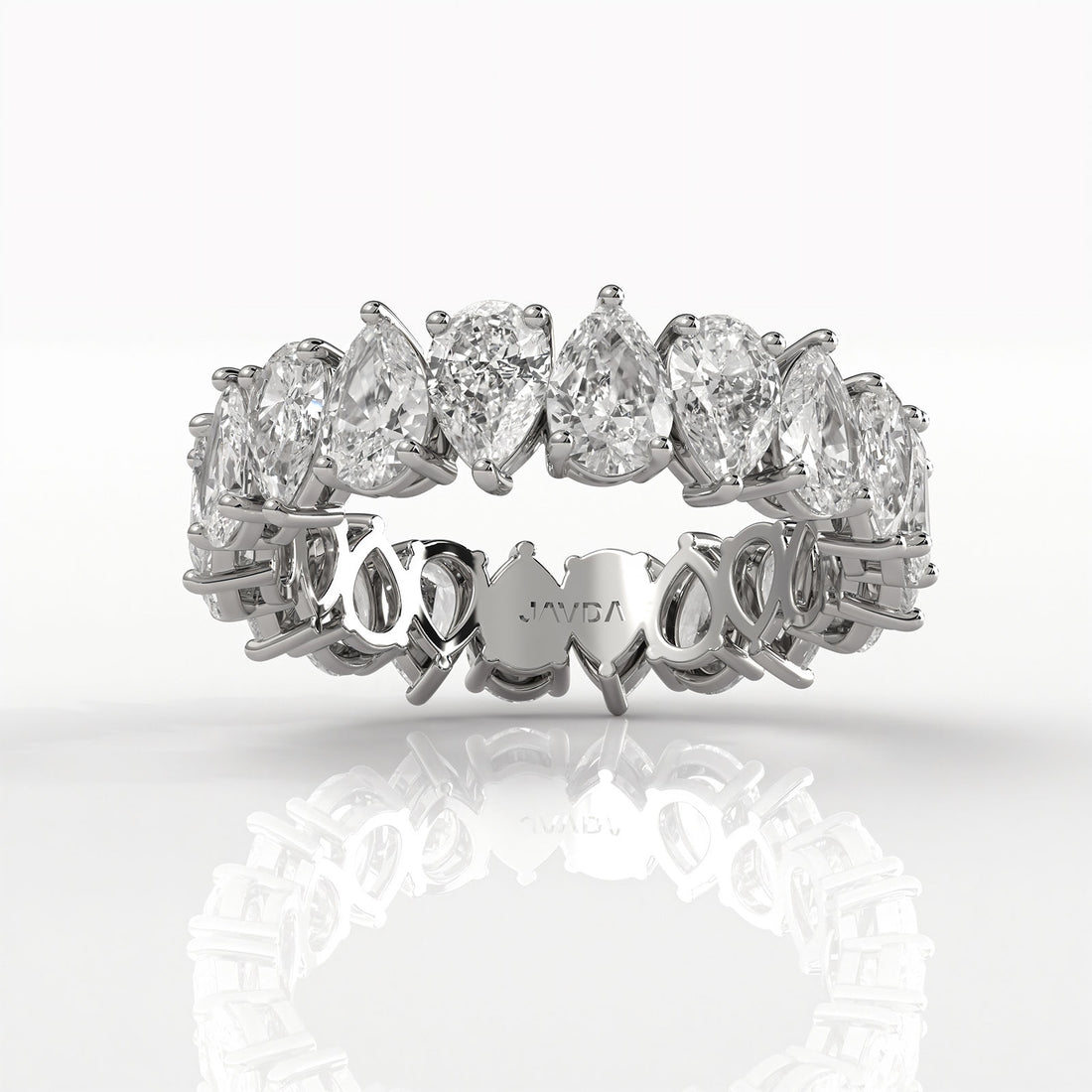 Pear Lab Diamond Women's Eternity Shared Prong Wedding Band 5.25 mm 4.50ctw.