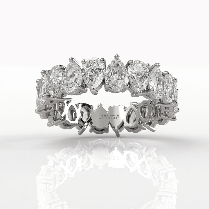 Pear Lab Diamond Women's Eternity Shared Prong Wedding Band 5.25 mm 4.50ctw.