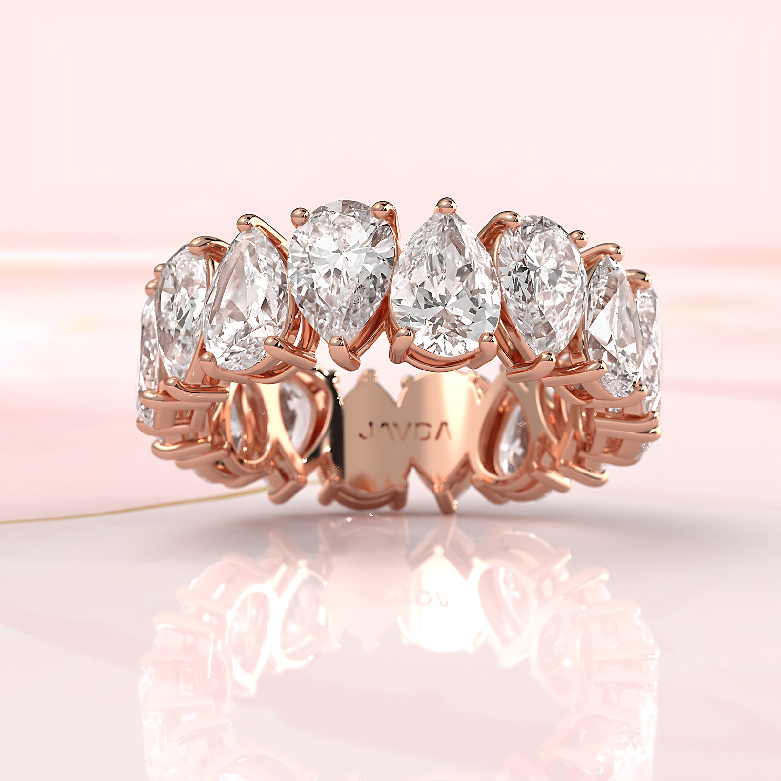 Pear Lab Diamond Shared Prong Women's Wedding Band 6.25 mm 6.10ctw.