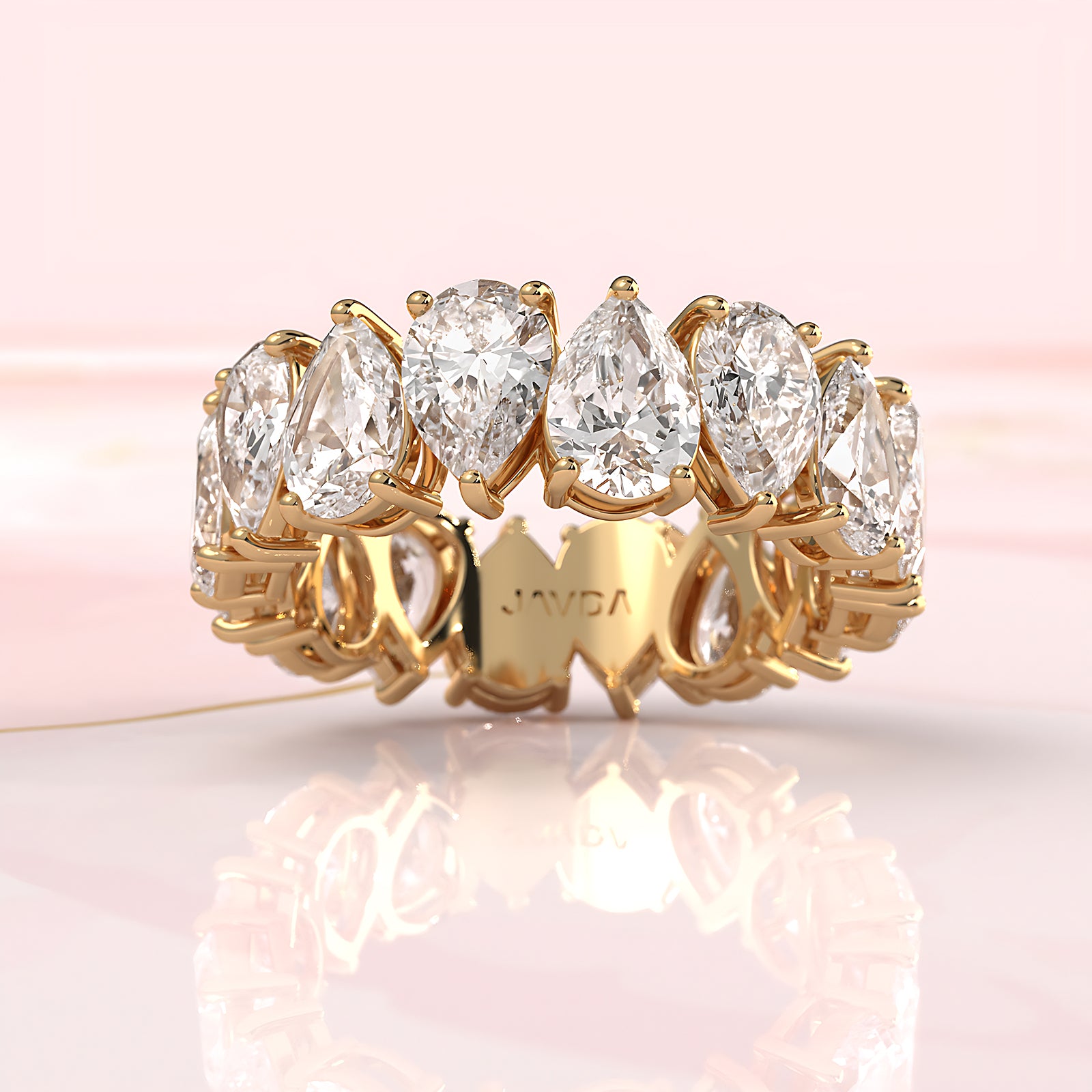 Pear Lab Diamond Shared Prong Women's Wedding Band 6.25 mm 6.10ctw.