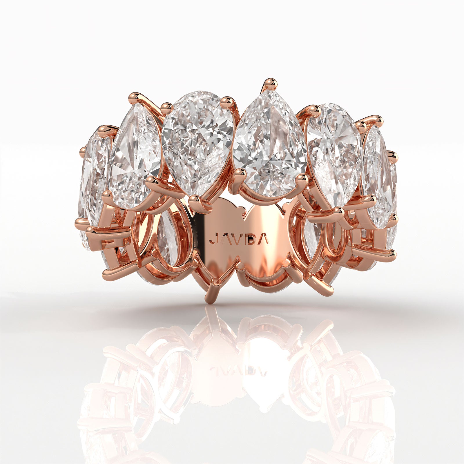 Pear Lab Diamond Shared Prong Women's Wedding Band 7.75 mm 8.40ctw.