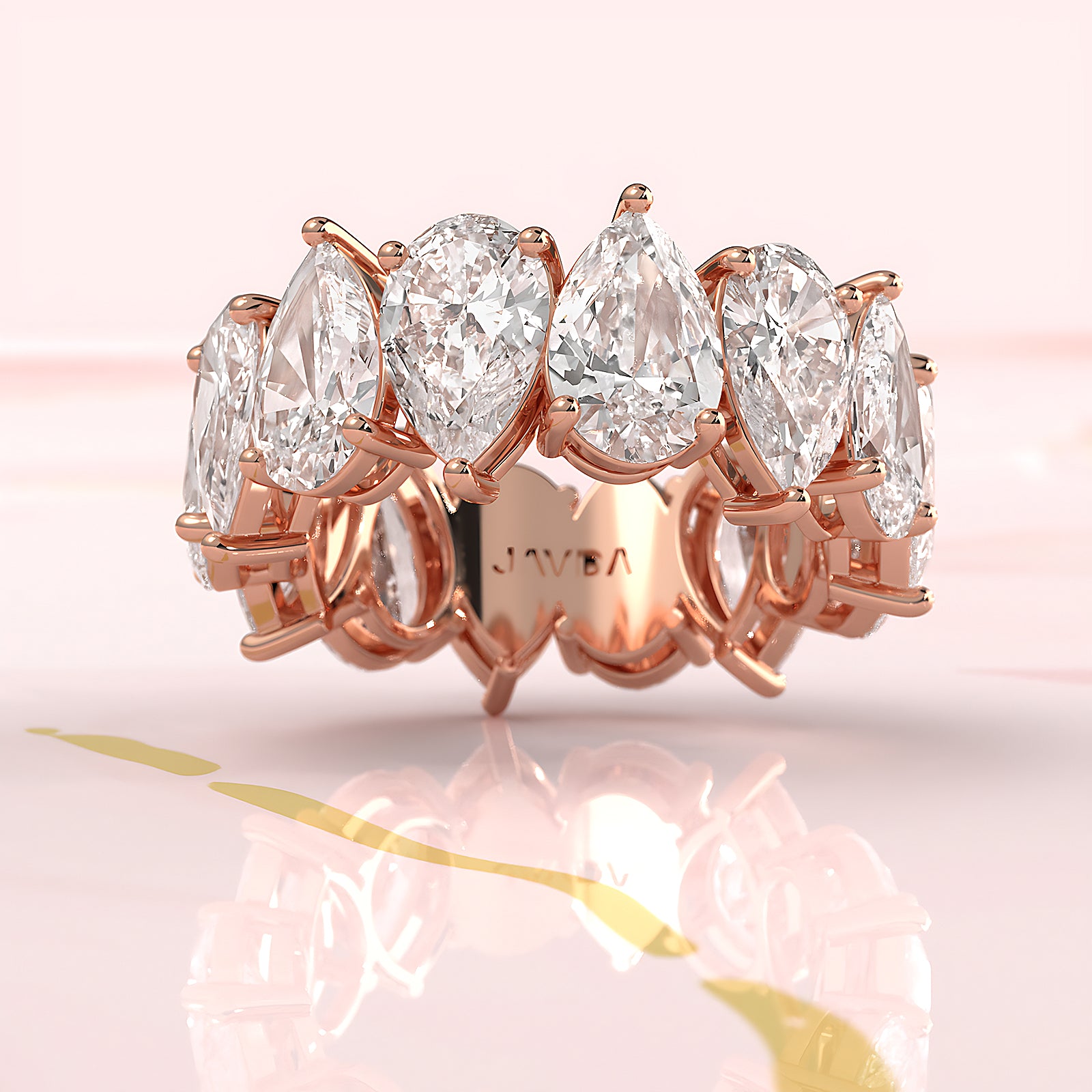 Pear Lab Diamond Shared Prong Women's Wedding Band 7.75 mm 8.40ctw.