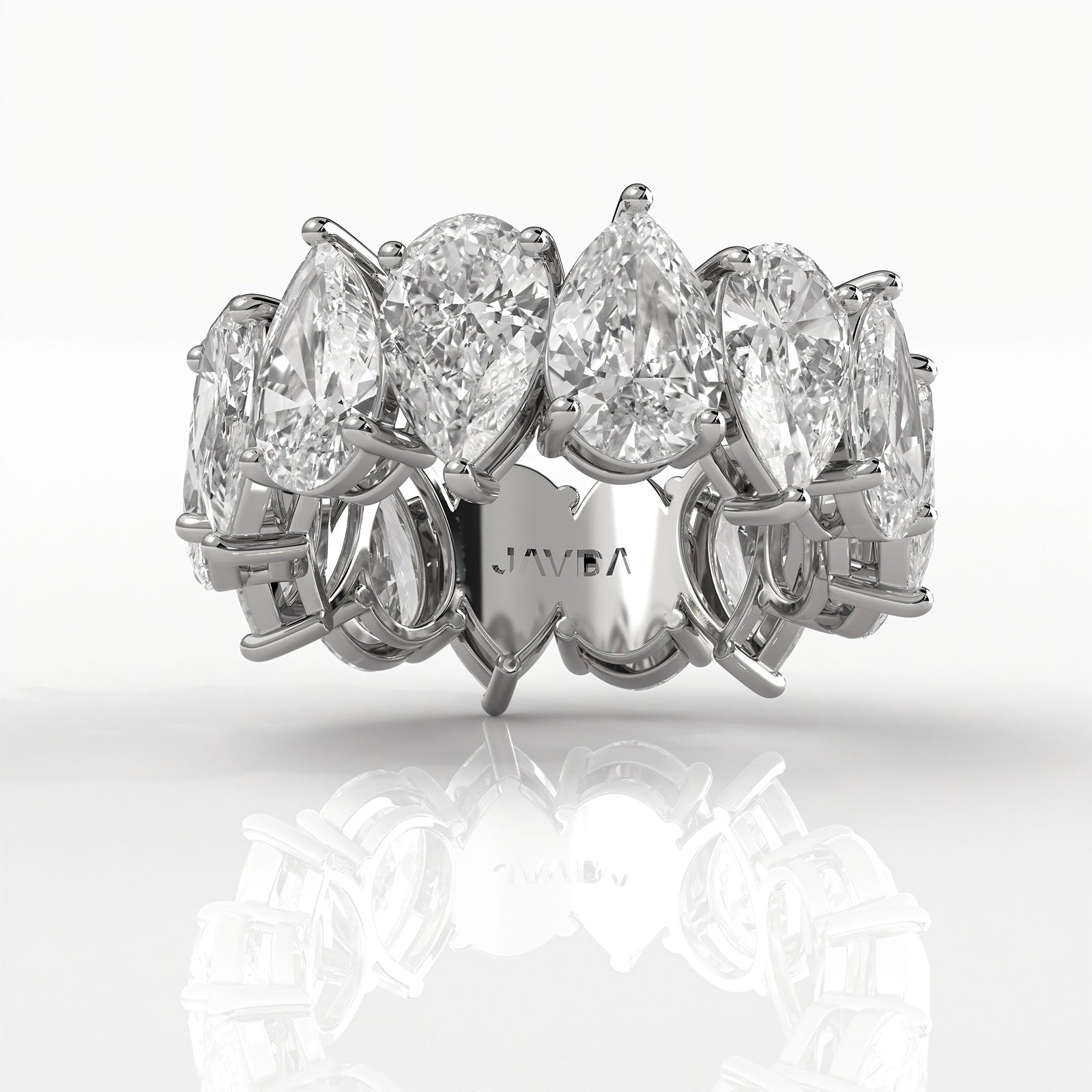 Pear Lab Diamond Shared Prong Women's Wedding Band 7.75 mm 8.40ctw.