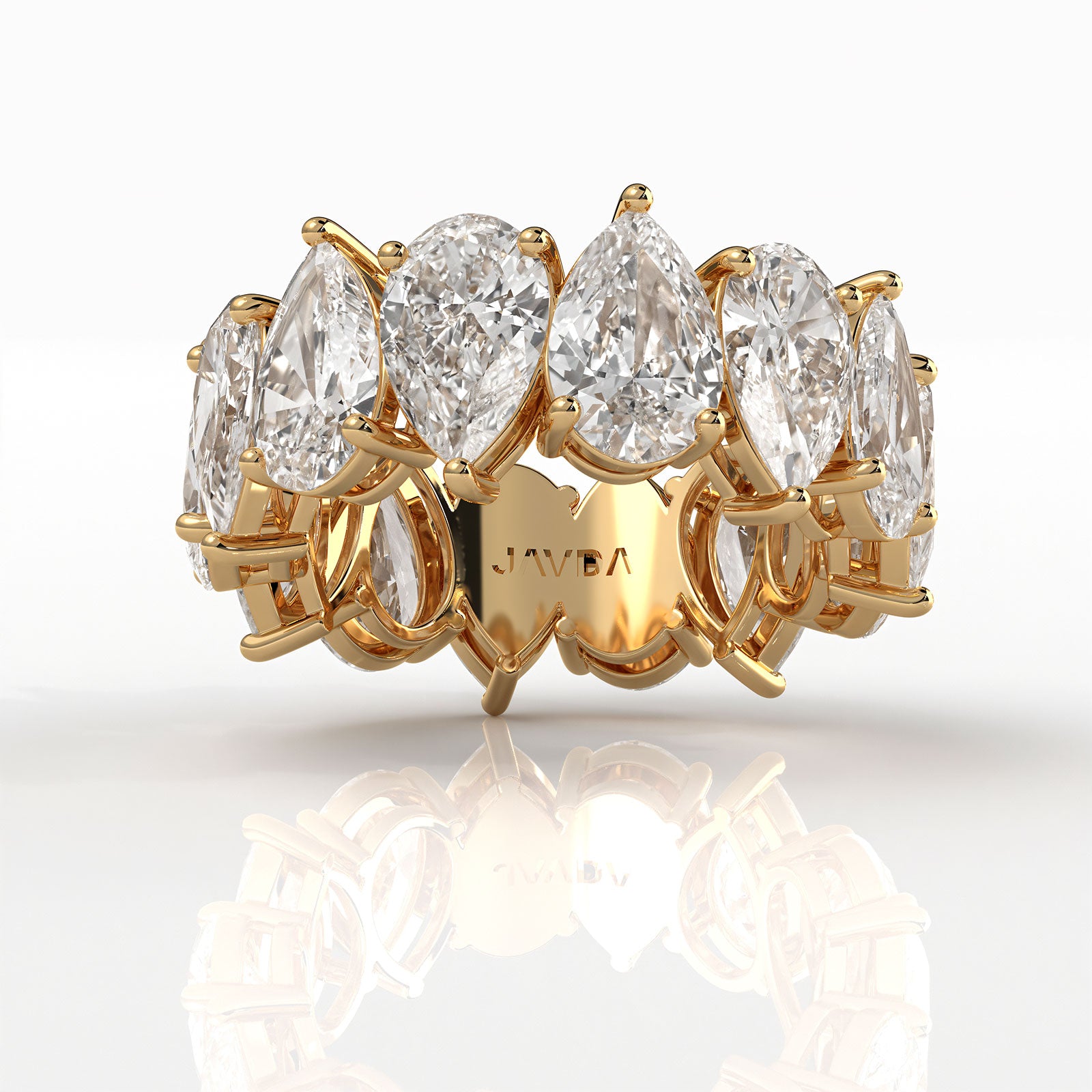 Pear Lab Diamond Shared Prong Women's Wedding Band 7.75 mm 8.40ctw.