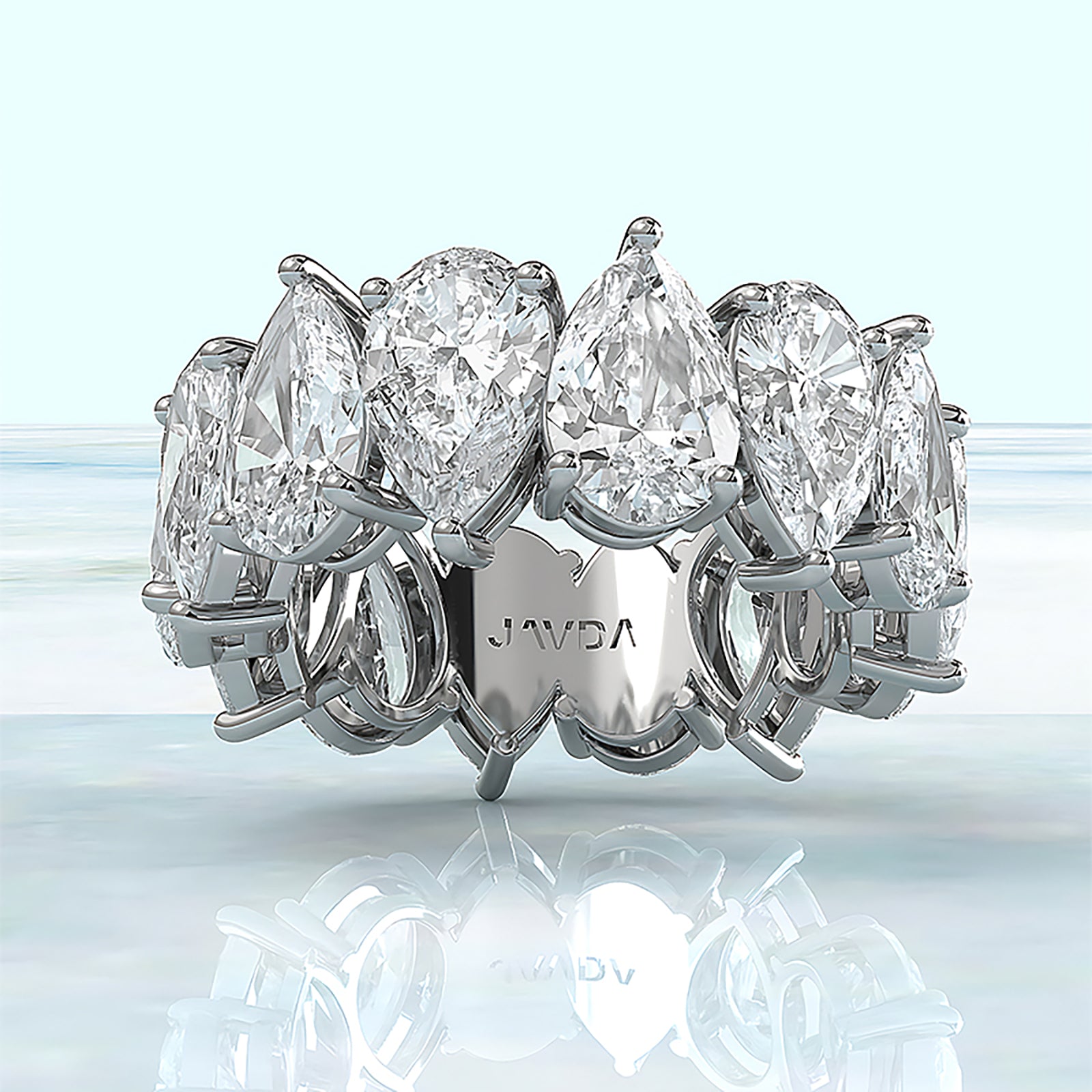 Pear Lab Diamond Shared Prong Women's Eternity Wedding Band 8.5 mm 11.35ctw.