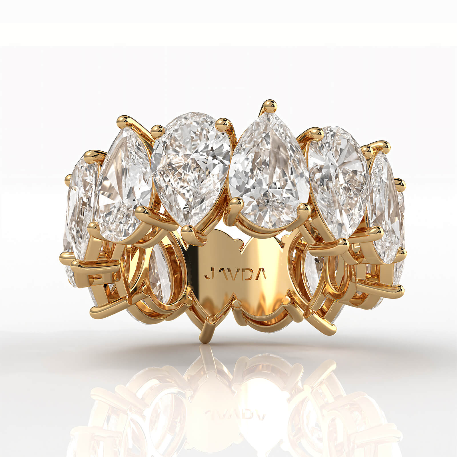 Pear Lab Diamond Shared Prong Women's Eternity Wedding Band 8.5 mm 11.35ctw.