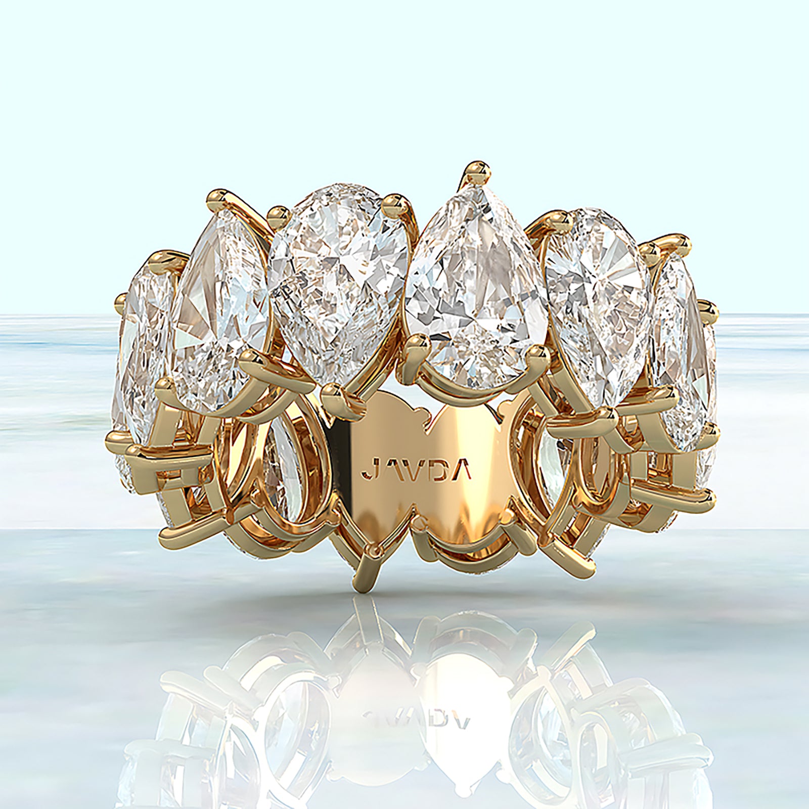 Pear Lab Diamond Shared Prong Women's Eternity Wedding Band 8.5 mm 11.35ctw.