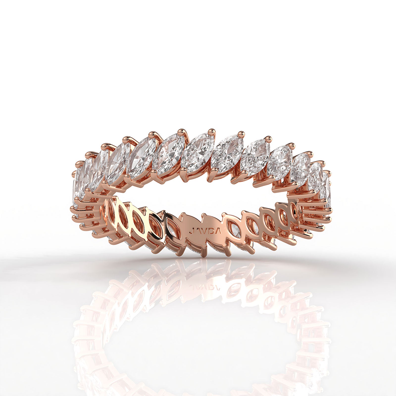 Marquise Lab Diamond Shared Prong Women's Wedding Band 4 mm 1.8ctw.