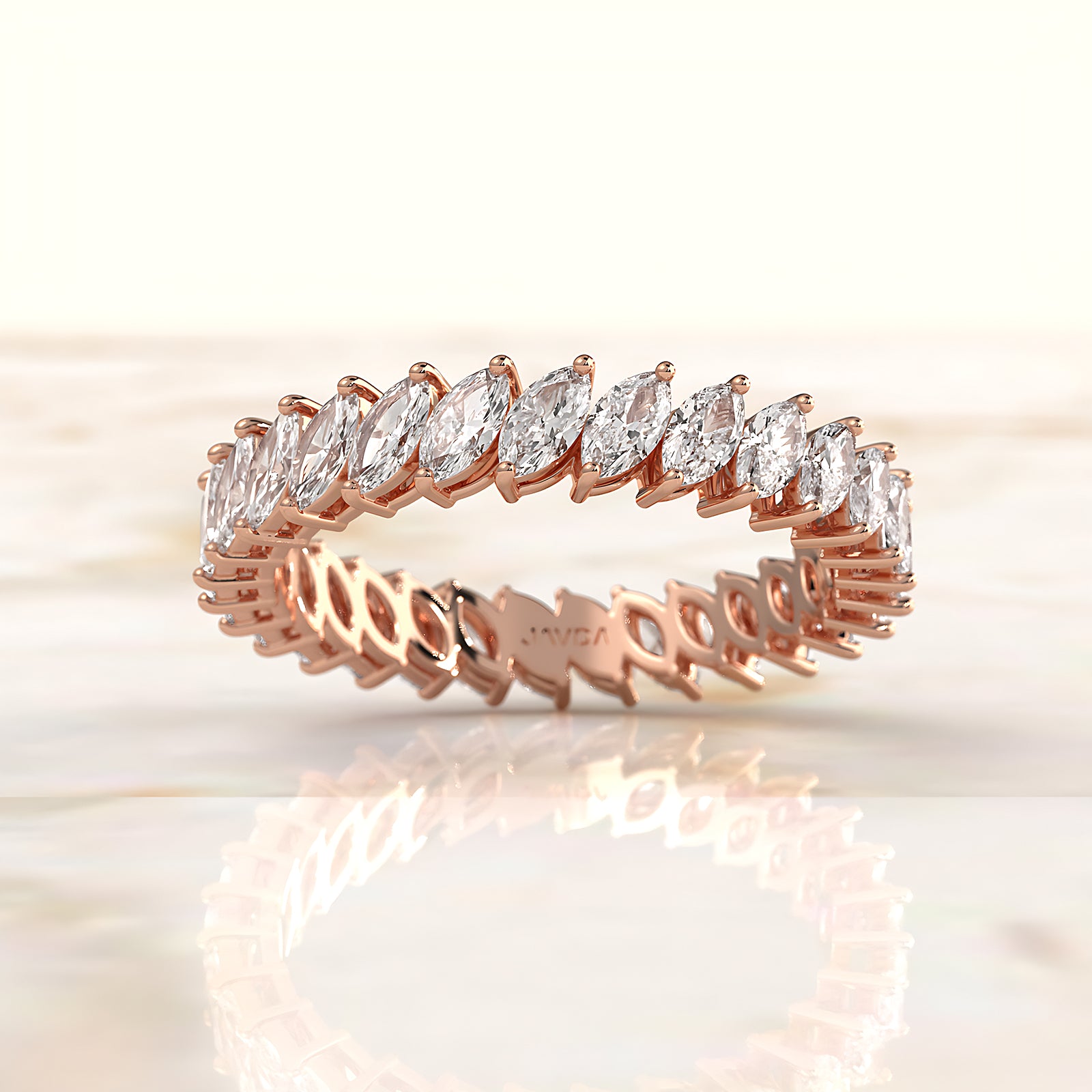 Marquise Lab Diamond Shared Prong Women's Wedding Band 4 mm 1.8ctw.