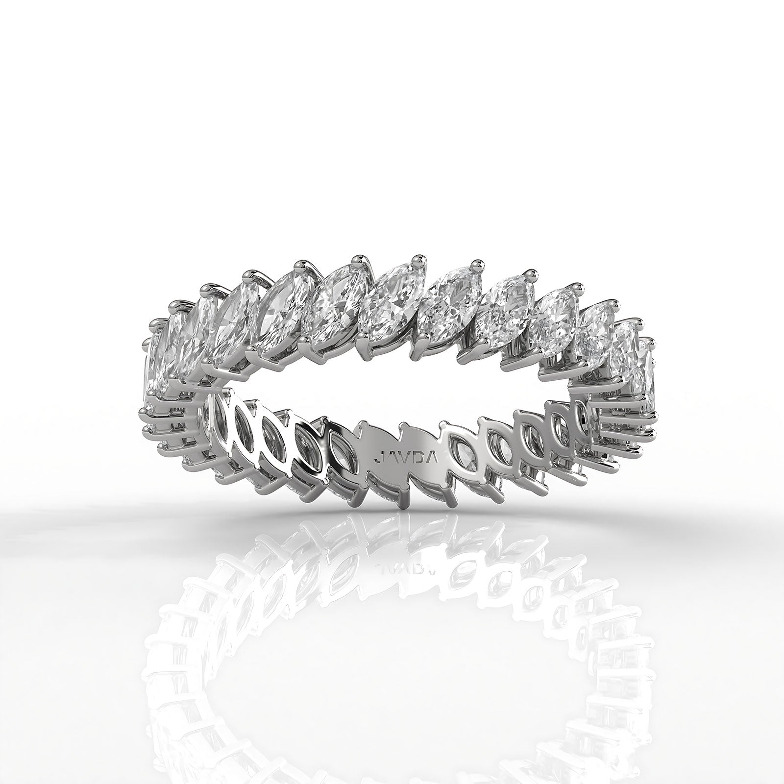 Marquise Lab Diamond Shared Prong Women's Wedding Band 4 mm 1.8ctw.