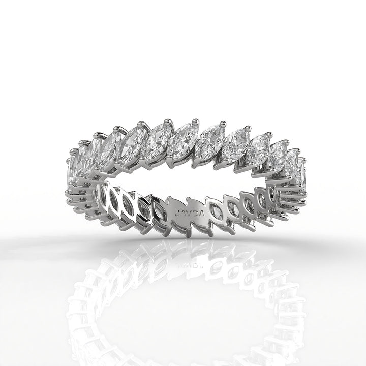 Marquise Lab Diamond Shared Prong Women's Wedding Band 4 mm 1.8ctw.