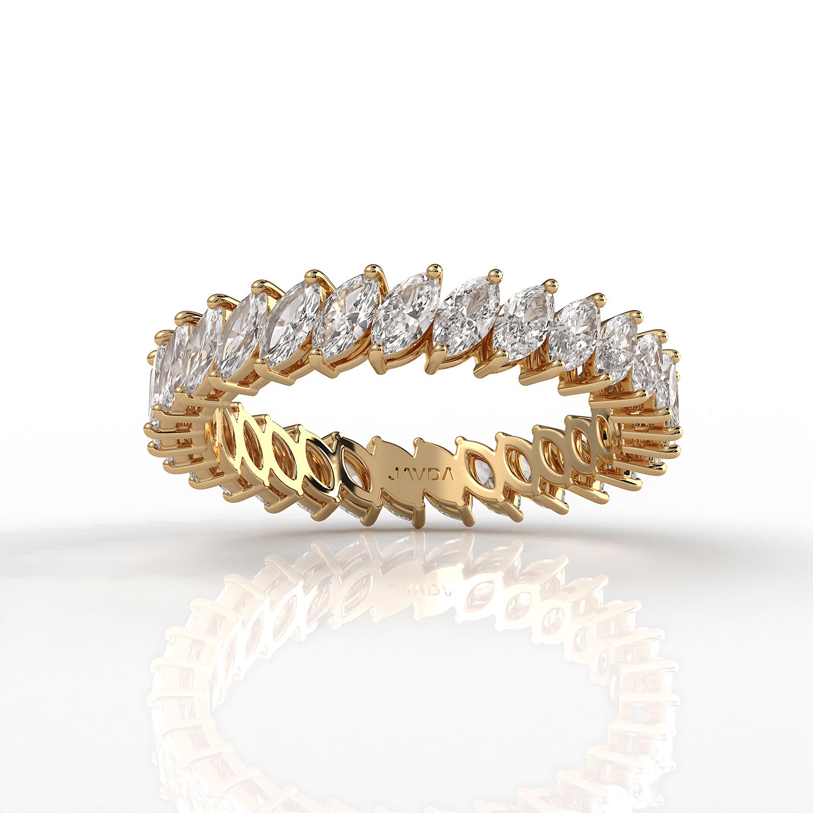 Marquise Lab Diamond Shared Prong Women's Wedding Band 4 mm 1.8ctw.