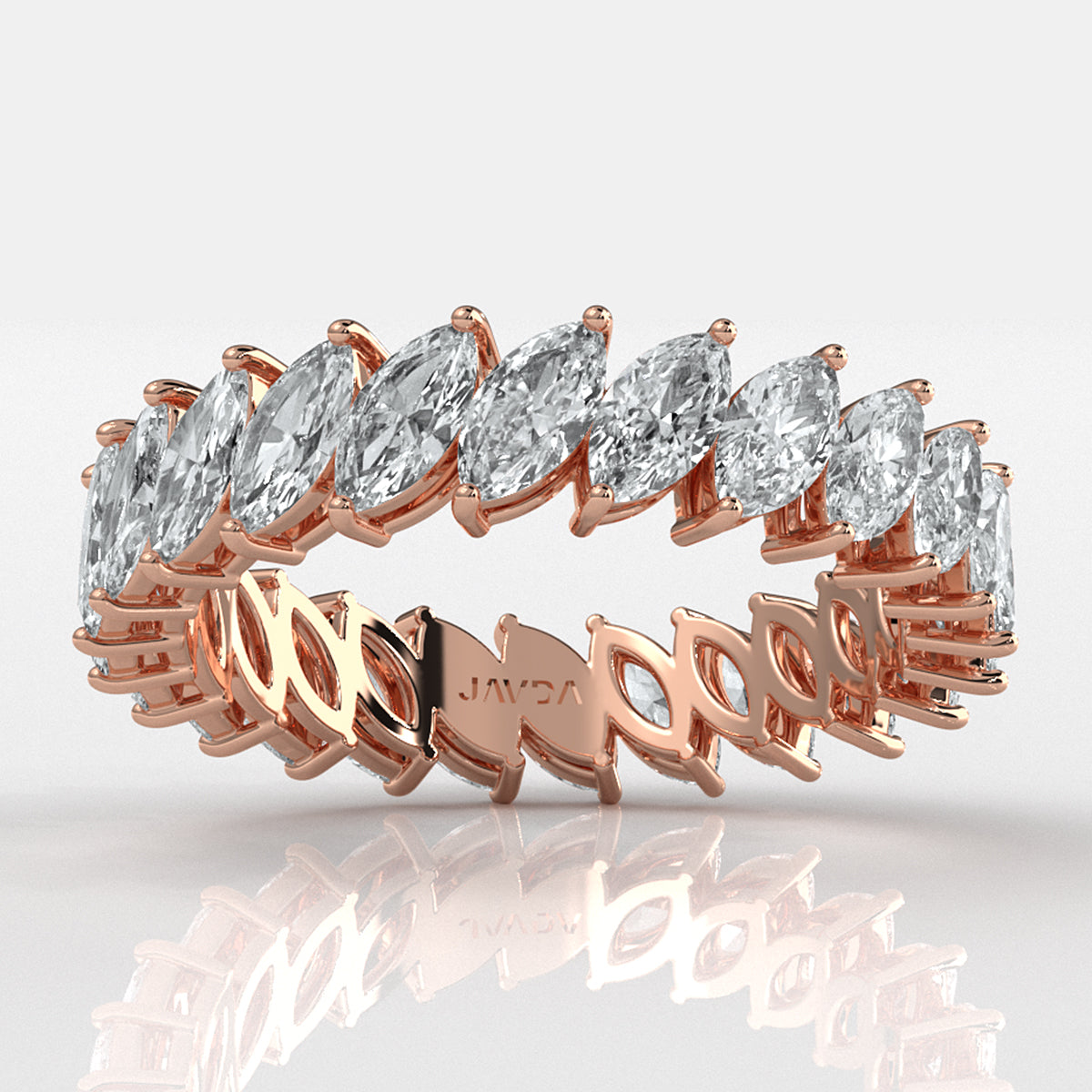 Marquise Eternity Lab-Grown Diamond Prong Set Women's Wedding Band 2.76 Ctw.