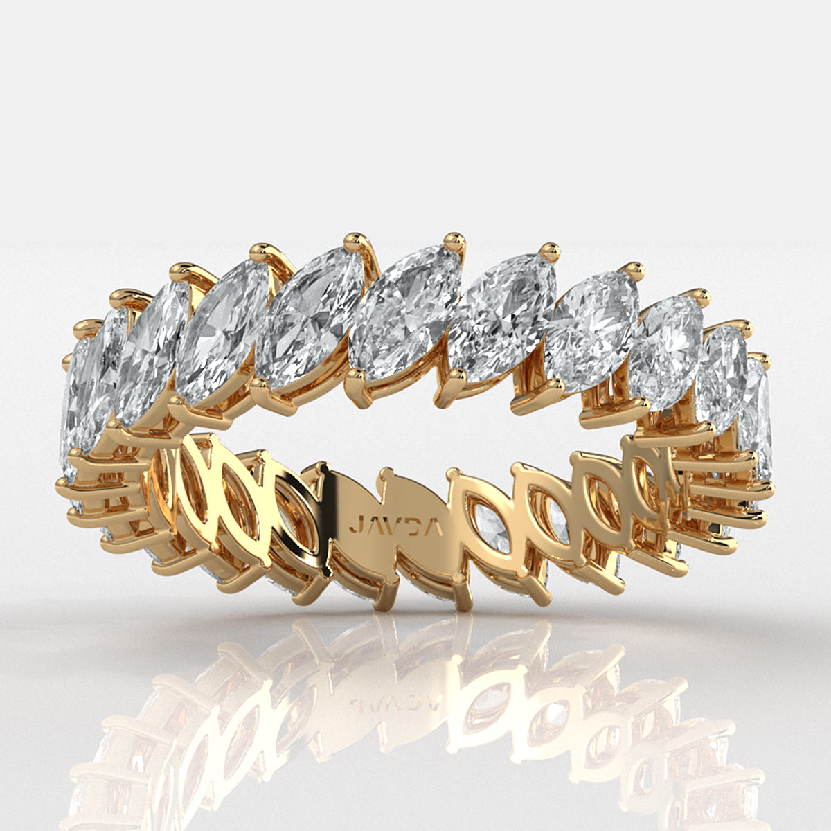 Marquise Eternity Lab-Grown Diamond Prong Set Women's Wedding Band 2.76 Ctw.