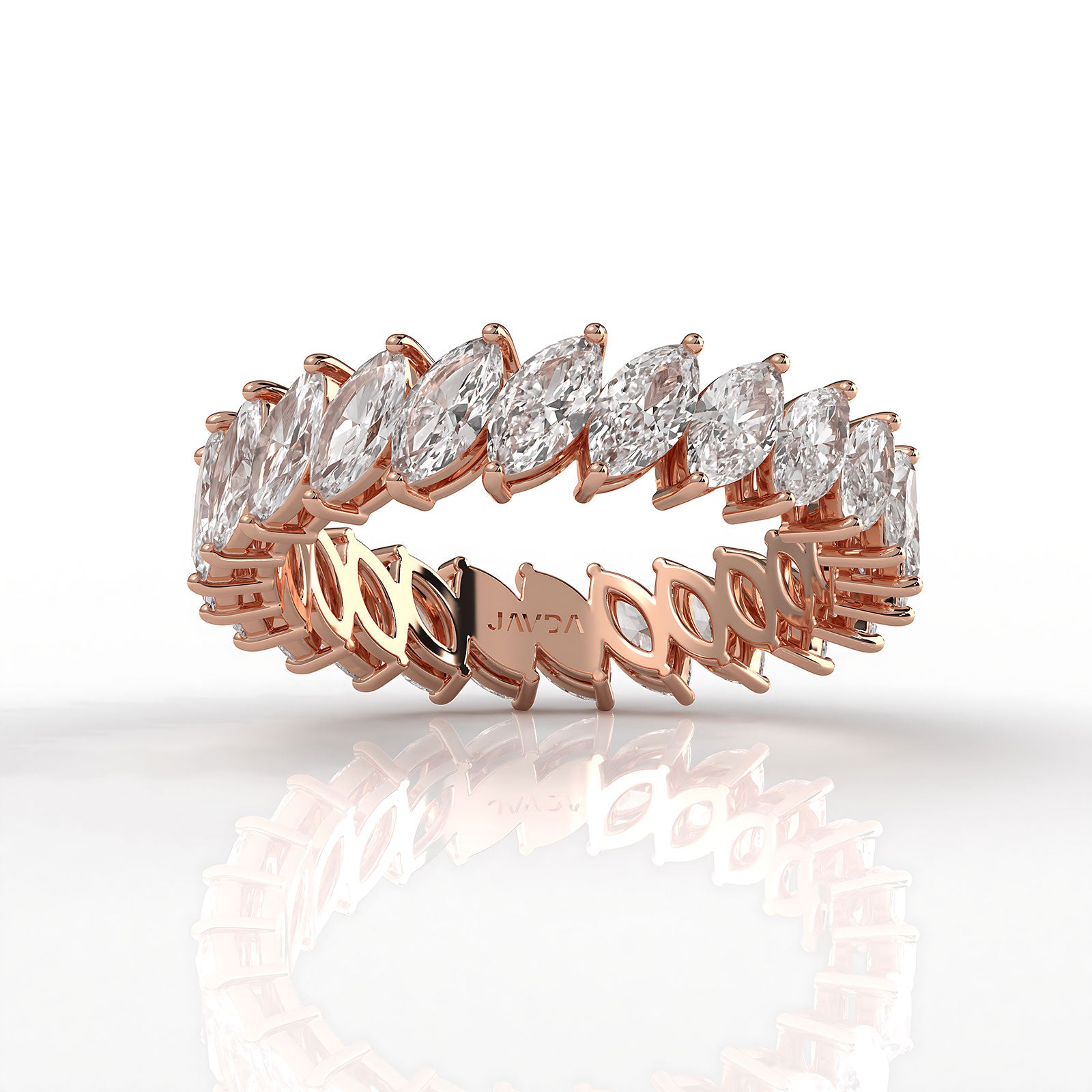 Marquise Eternity Lab Diamond Shared Prong Women's Wedding Band 5 mm 2.55ctw.