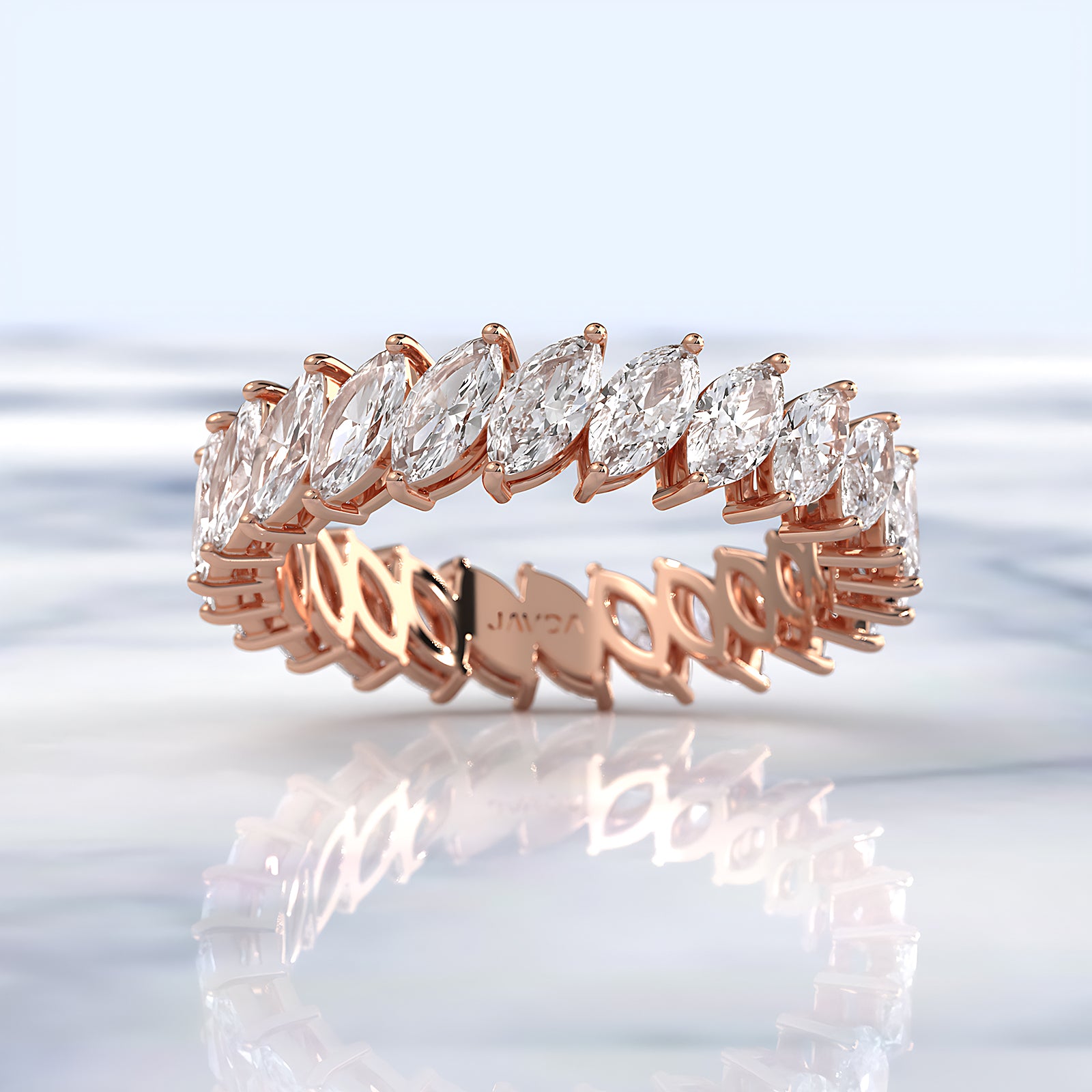 Marquise Eternity Lab Diamond Shared Prong Women's Wedding Band 5 mm 2.55ctw.