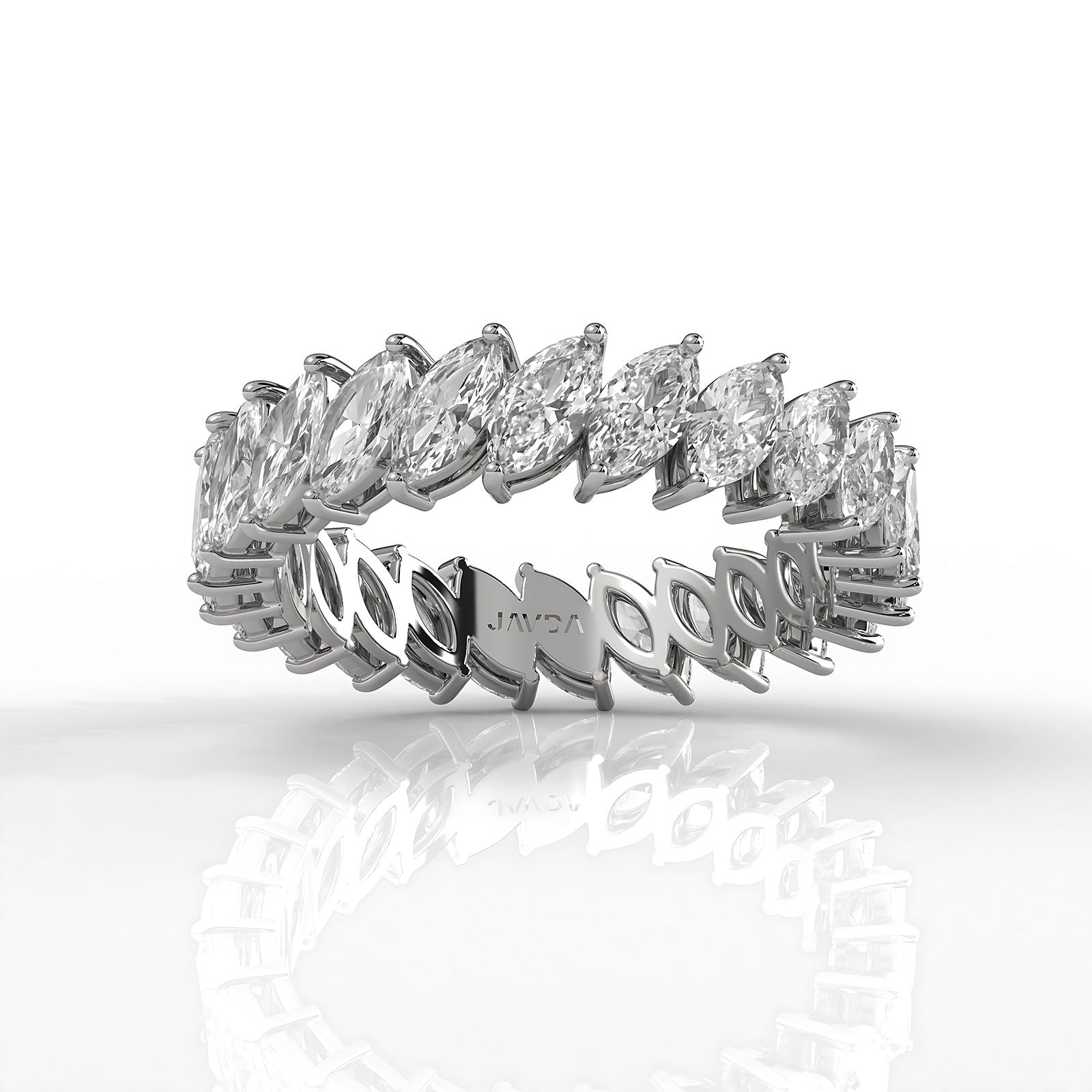 Marquise Eternity Lab Diamond Shared Prong Women's Wedding Band 5 mm 2.55ctw.