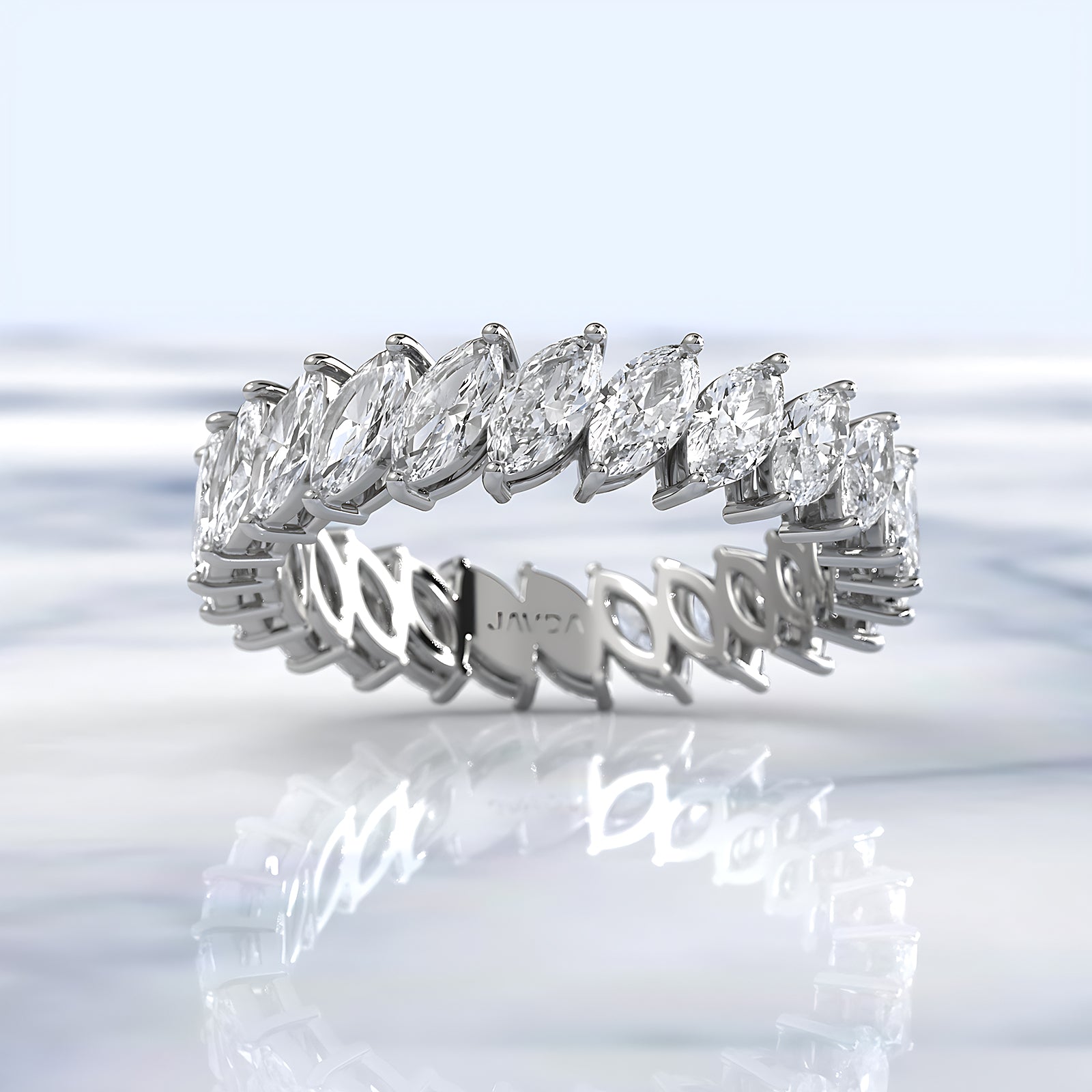 Marquise Eternity Lab Diamond Shared Prong Women's Wedding Band 5 mm 2.55ctw.