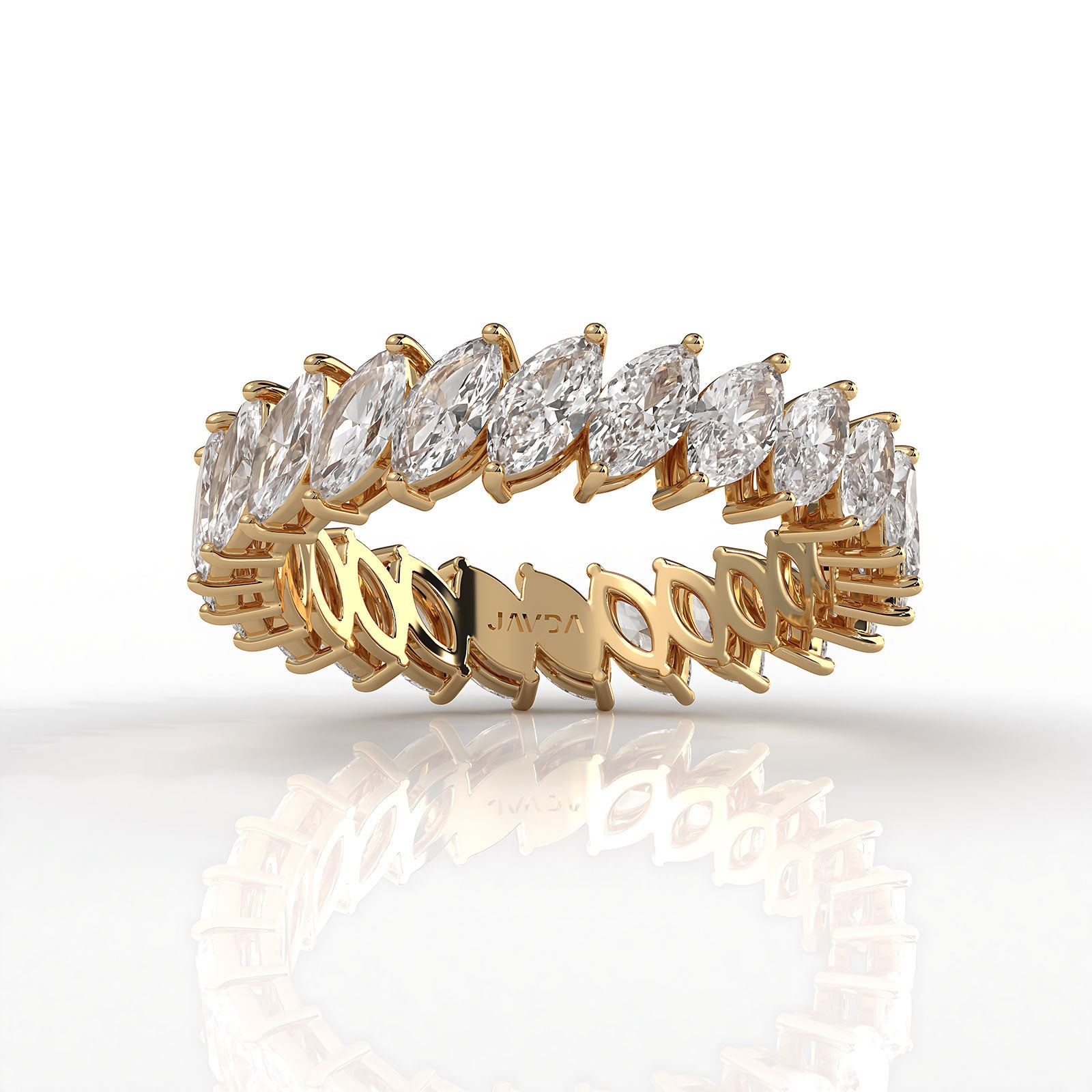 Marquise Eternity Lab Diamond Shared Prong Women's Wedding Band 5 mm 2.55ctw.