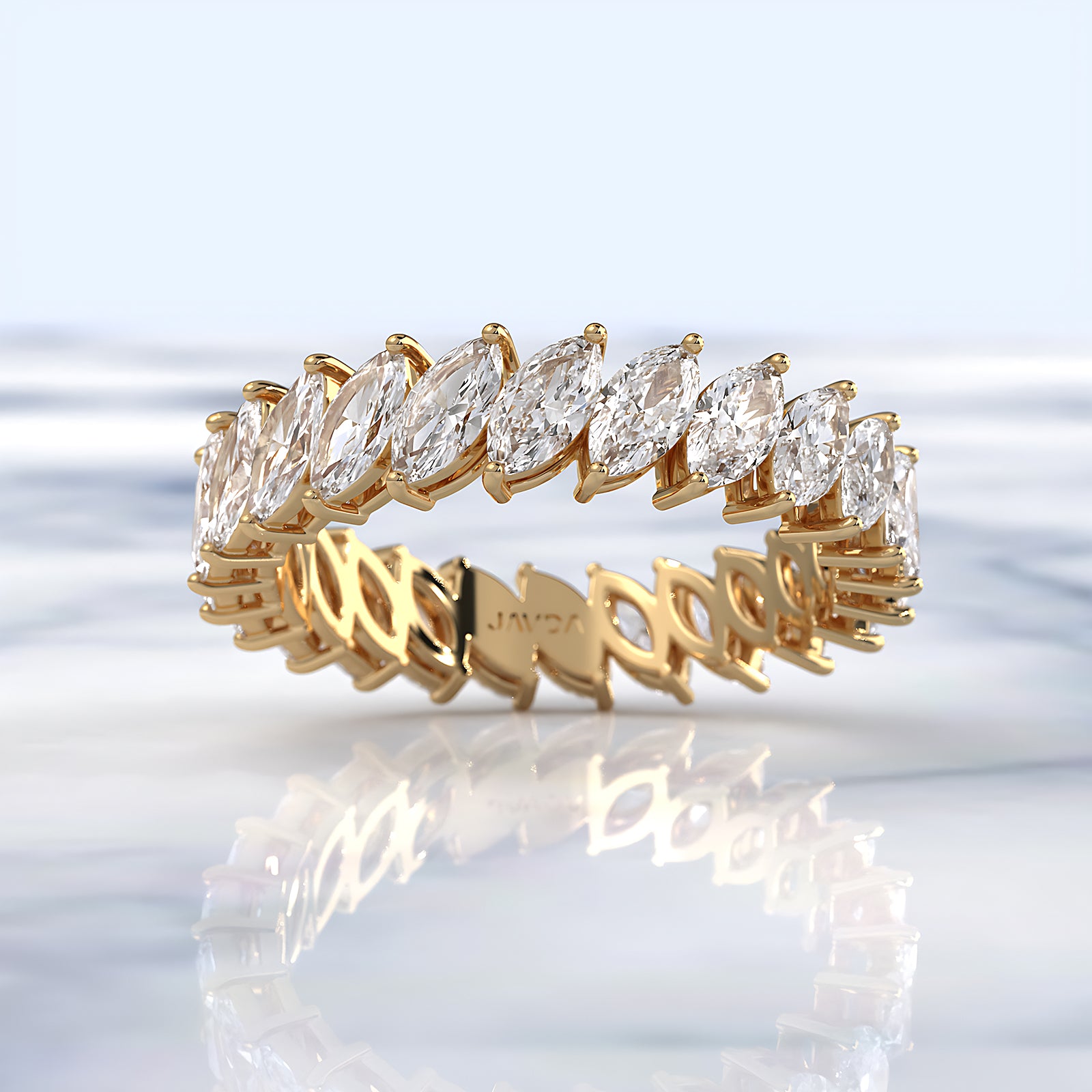 Marquise Eternity Lab Diamond Shared Prong Women's Wedding Band 5 mm 2.55ctw.