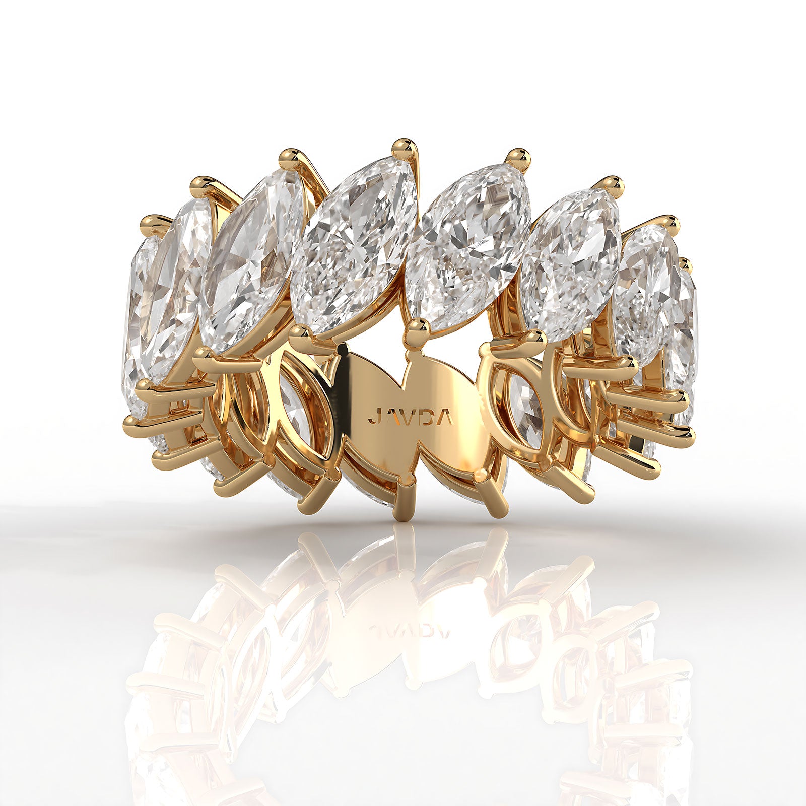 Marquise Lab Diamond Women's Eternity Shared Prong Wedding Band 8 mm 6.6ctw.