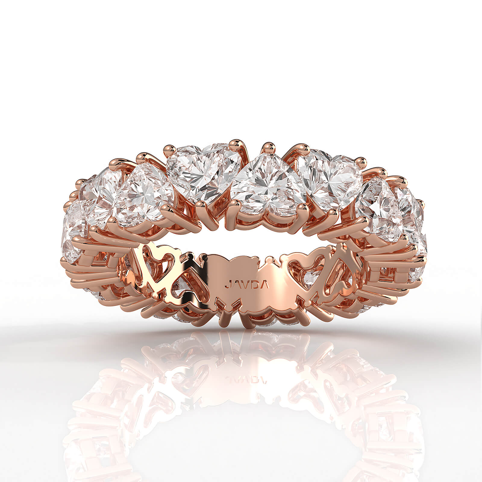 Women's Eternity Heart Prong Set Wedding Band Lab Diamond 4.25 mm 5.95ctw.