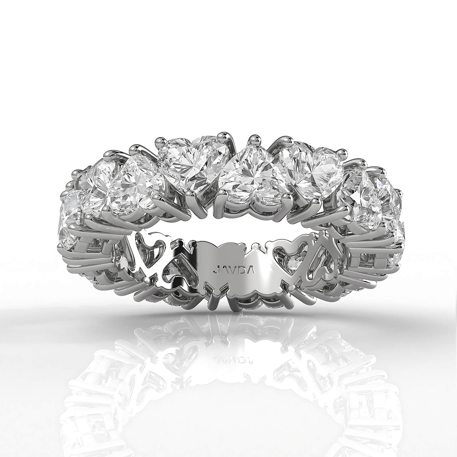 Women's Eternity Heart Prong Set Wedding Band Lab Diamond 4.25 mm 5.95ctw.