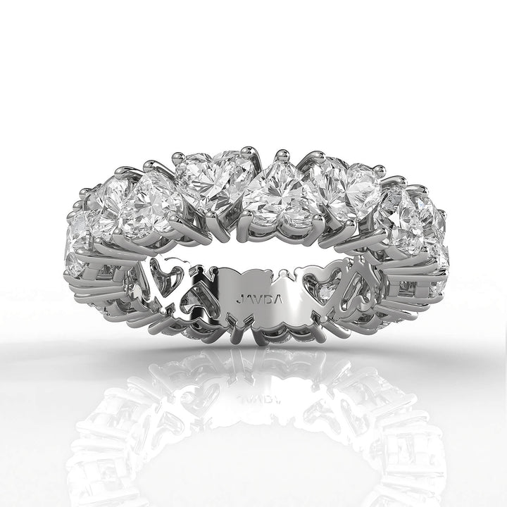 Women's Eternity Heart Prong Set Wedding Band Lab Diamond 4.25 mm 5.95ctw.