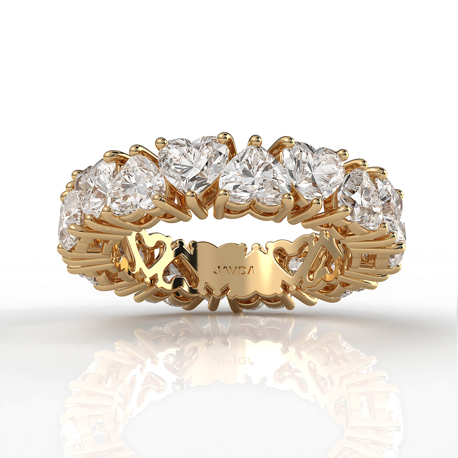 Women's Eternity Heart Prong Set Wedding Band Lab Diamond 4.25 mm 5.95ctw.