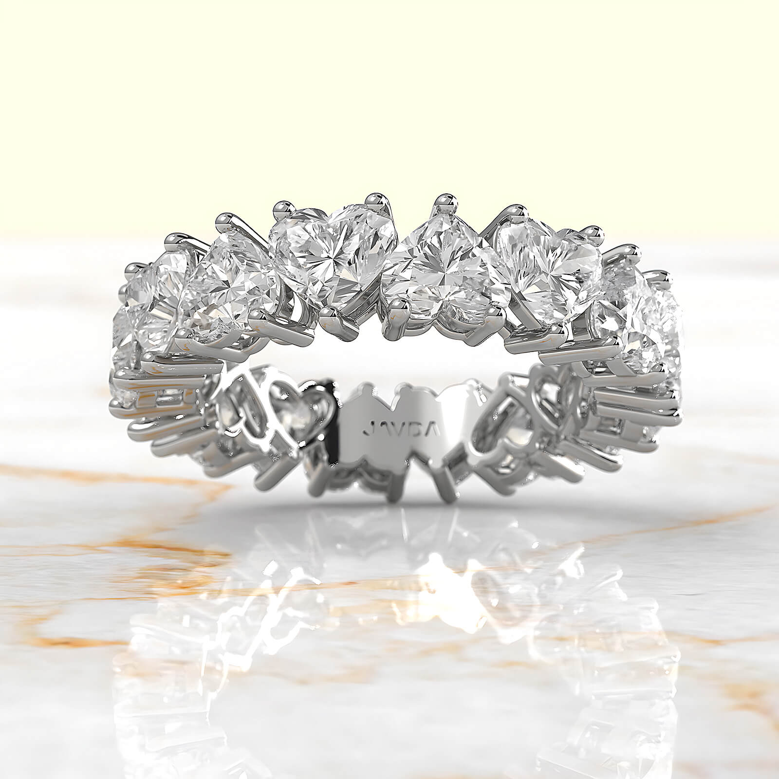 Prong Set Women's Eternity Heart Wedding Band Lab Diamond 4.5 mm 6.25ctw.