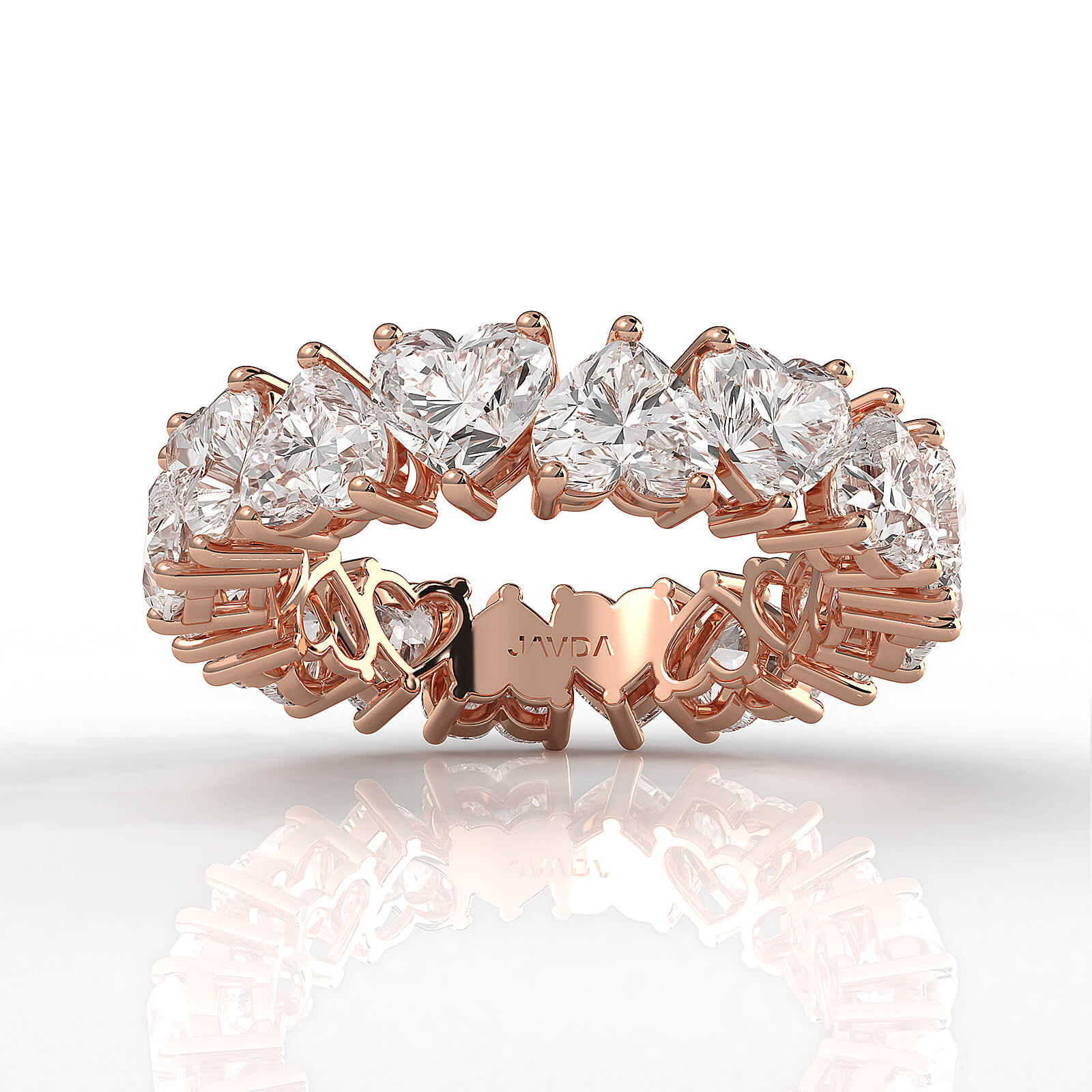 Heart Shared Prong Women's Eternity Wedding Band Lab Diamond 4.75 mm 7.2ctw.