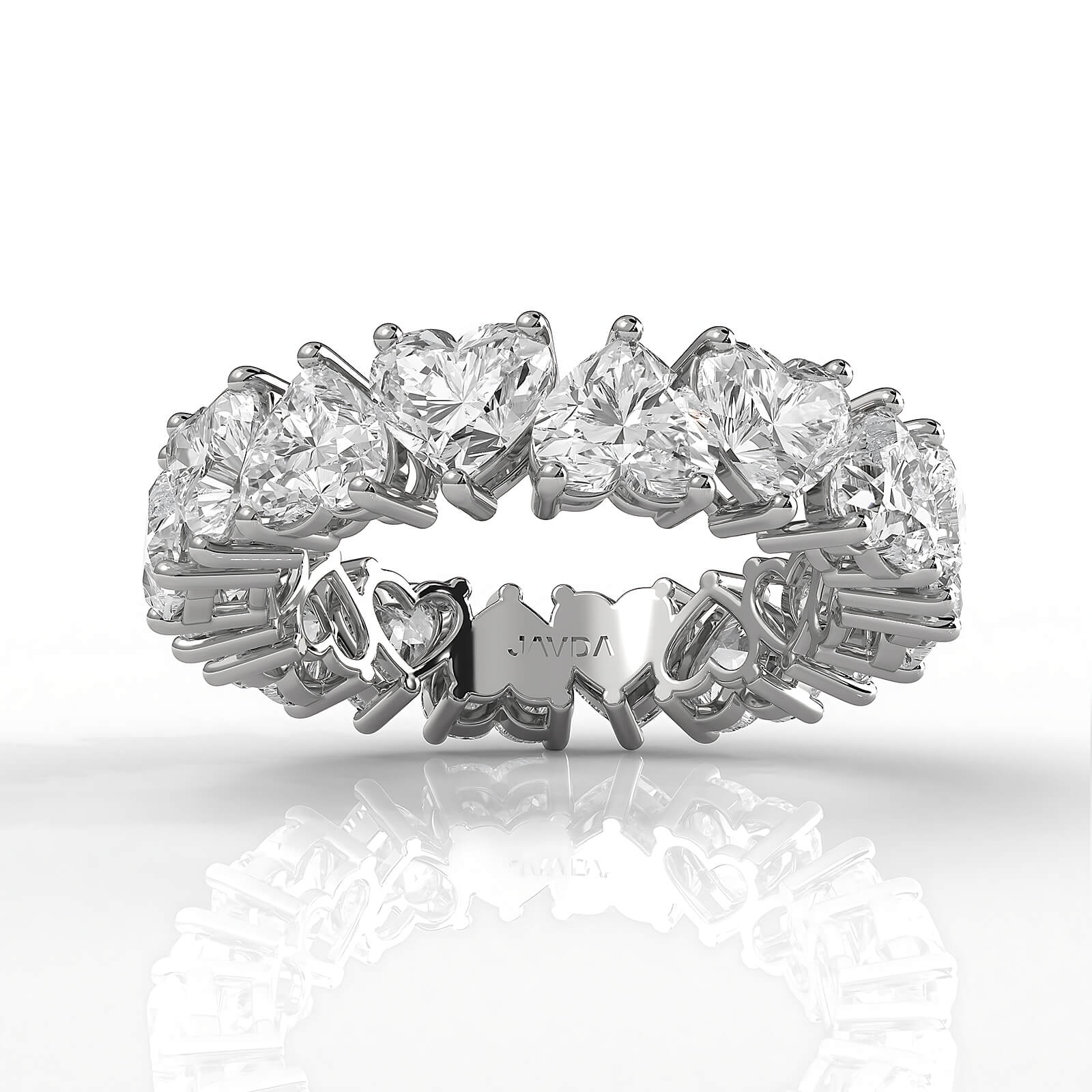Heart Shared Prong Women's Eternity Wedding Band Lab Diamond 4.75 mm 7.2ctw.