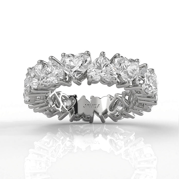 Heart Shared Prong Women's Eternity Wedding Band Lab Diamond 4.75 mm 7.2ctw.