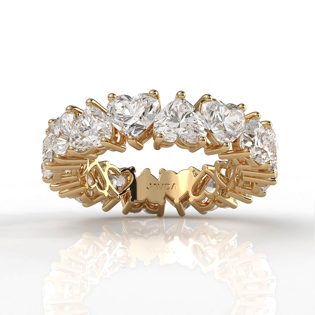 Heart Shared Prong Women's Eternity Wedding Band Lab Diamond 4.75 mm 7.2ctw.