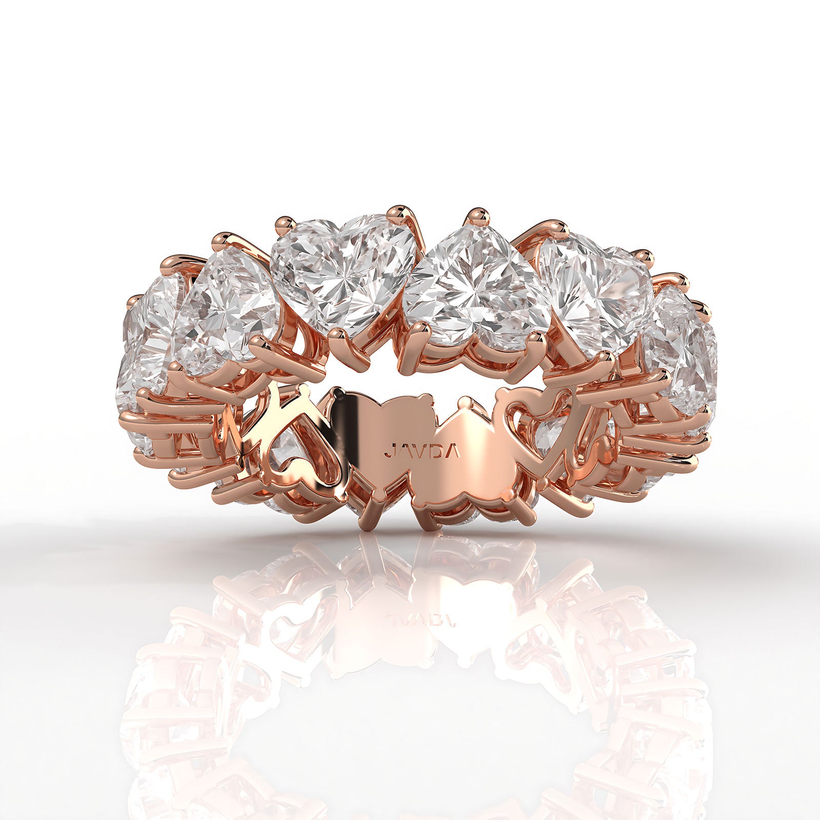 Heart Cut Prong Women's Eternity Wedding Band Lab Diamond 5 mm 7.3ctw.