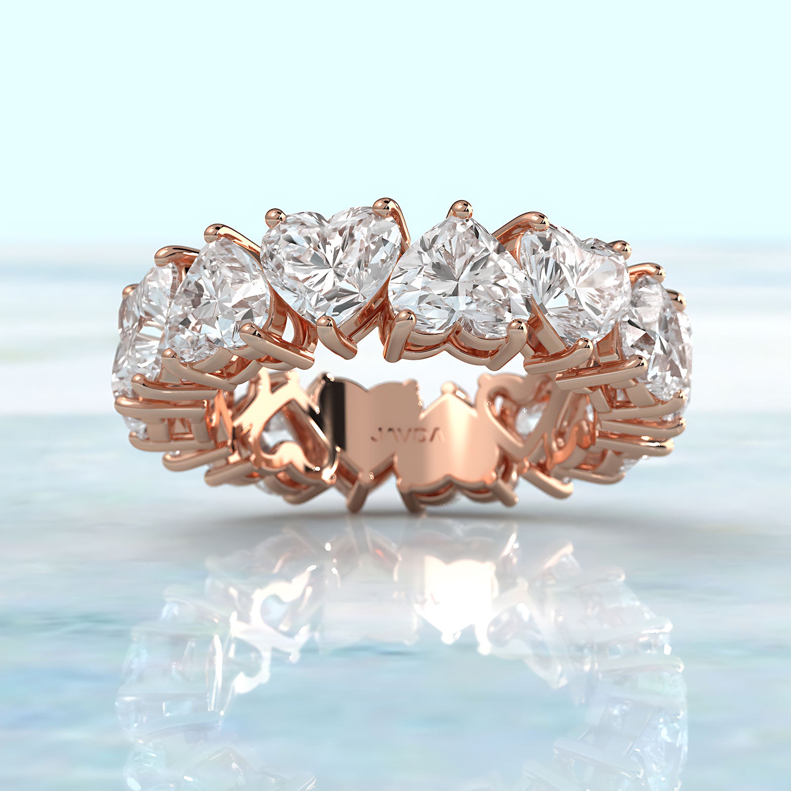 Heart Cut Prong Women's Eternity Wedding Band Lab Diamond 5 mm 7.3ctw.