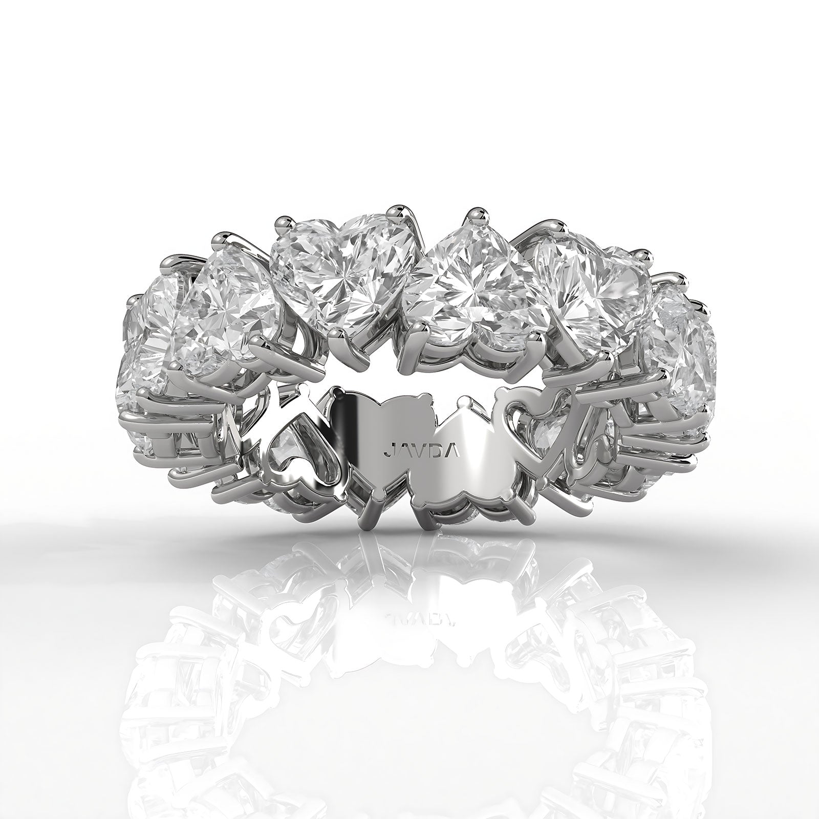 Heart Cut Prong Women's Eternity Wedding Band Lab Diamond 5 mm 7.3ctw.