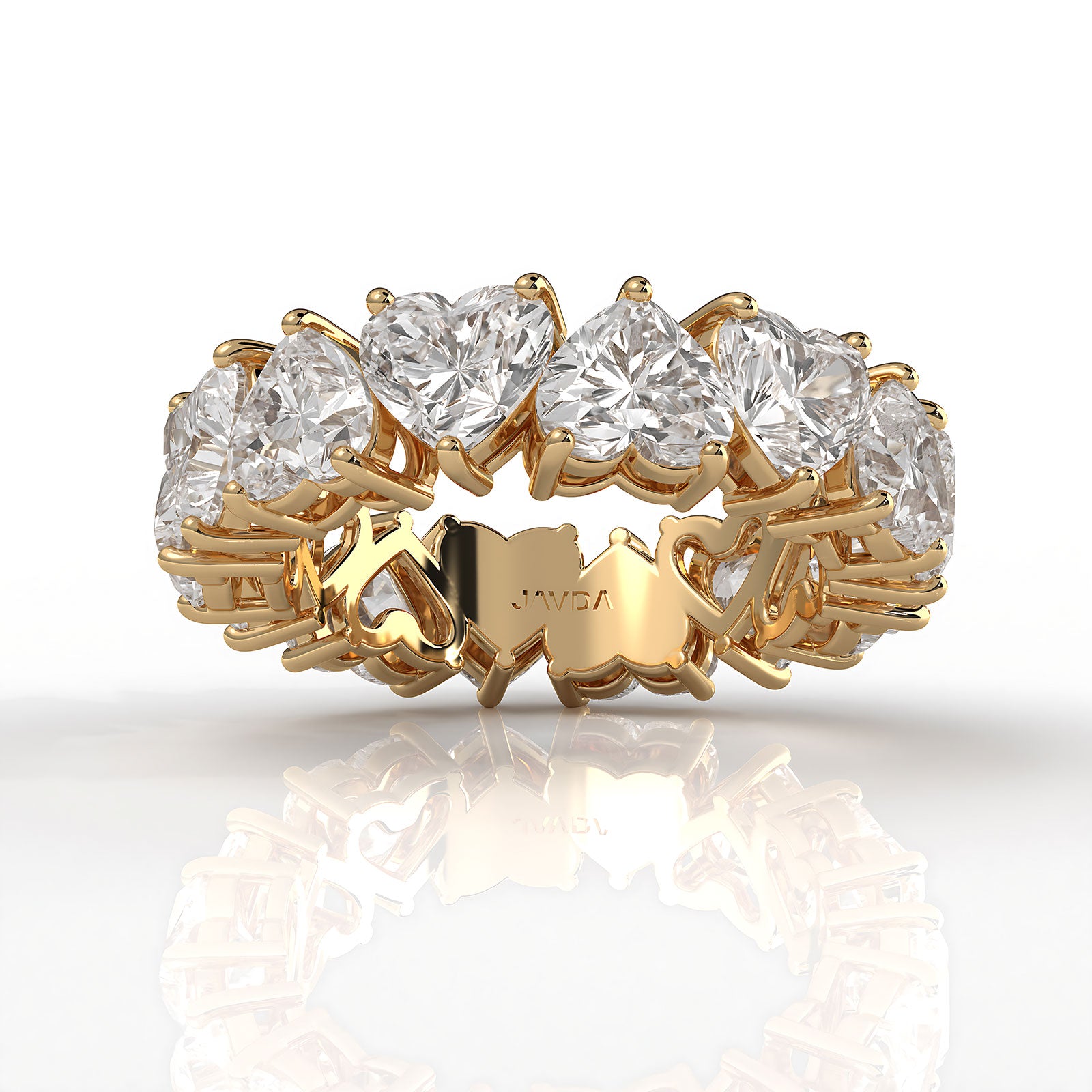 Heart Cut Prong Women's Eternity Wedding Band Lab Diamond 5 mm 7.3ctw.