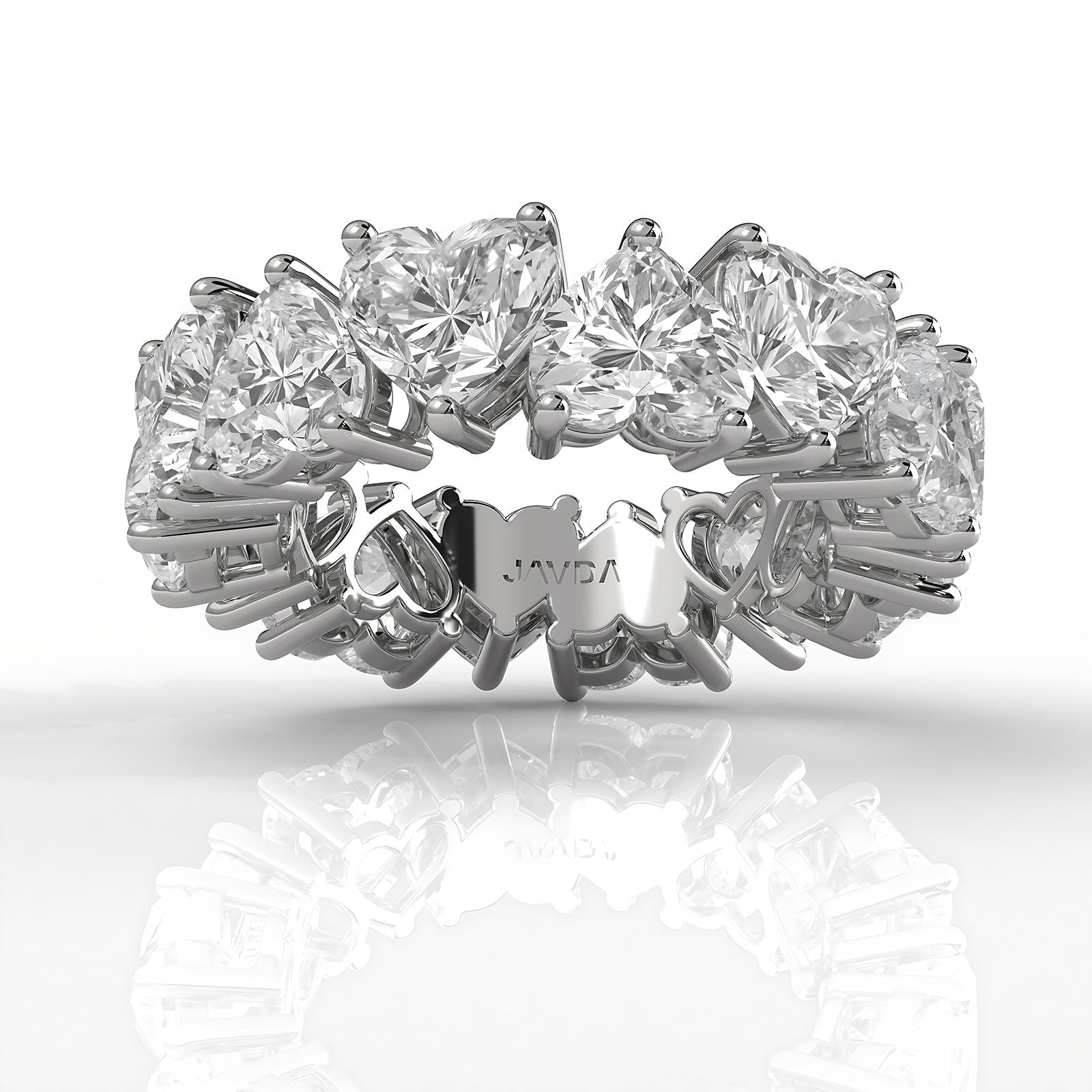 Heart Lab Diamond Shared Prong Women's Wedding Band 5.5 mm 9.55ctw.