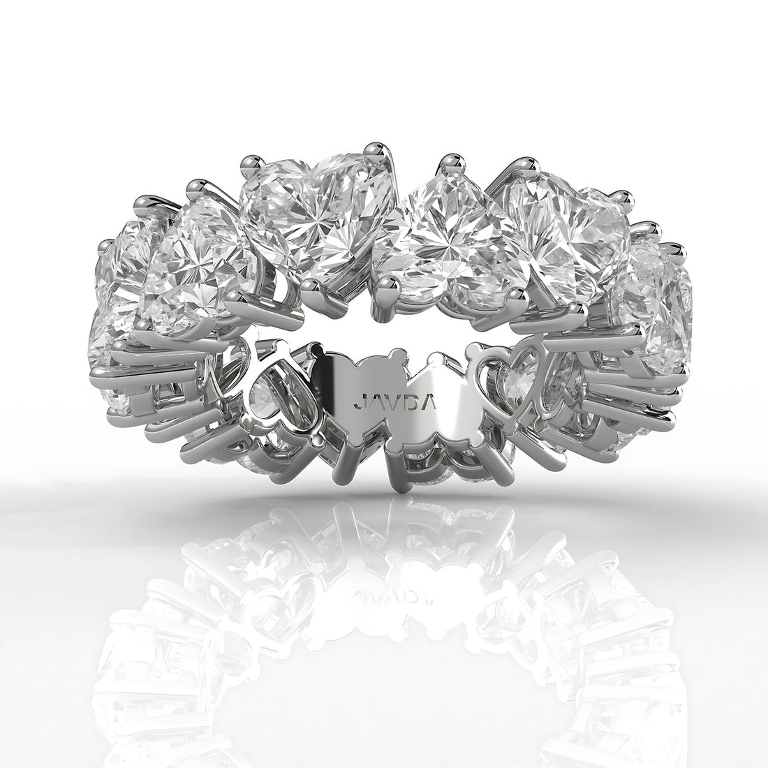 Heart Lab Diamond Shared Prong Women's Wedding Band 5.5 mm 9.55ctw.
