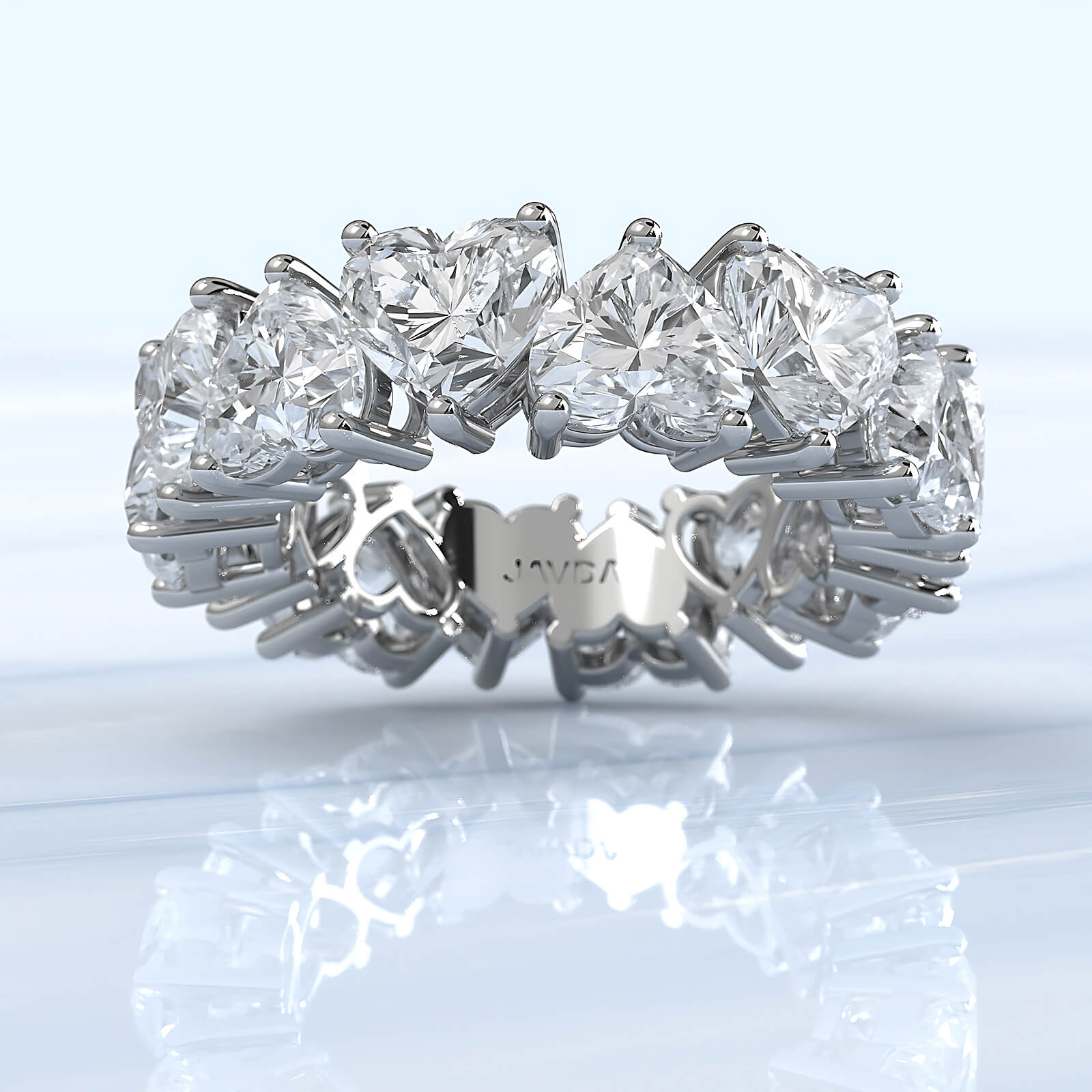 Heart Lab Diamond Shared Prong Women's Wedding Band 5.5 mm 9.55ctw.