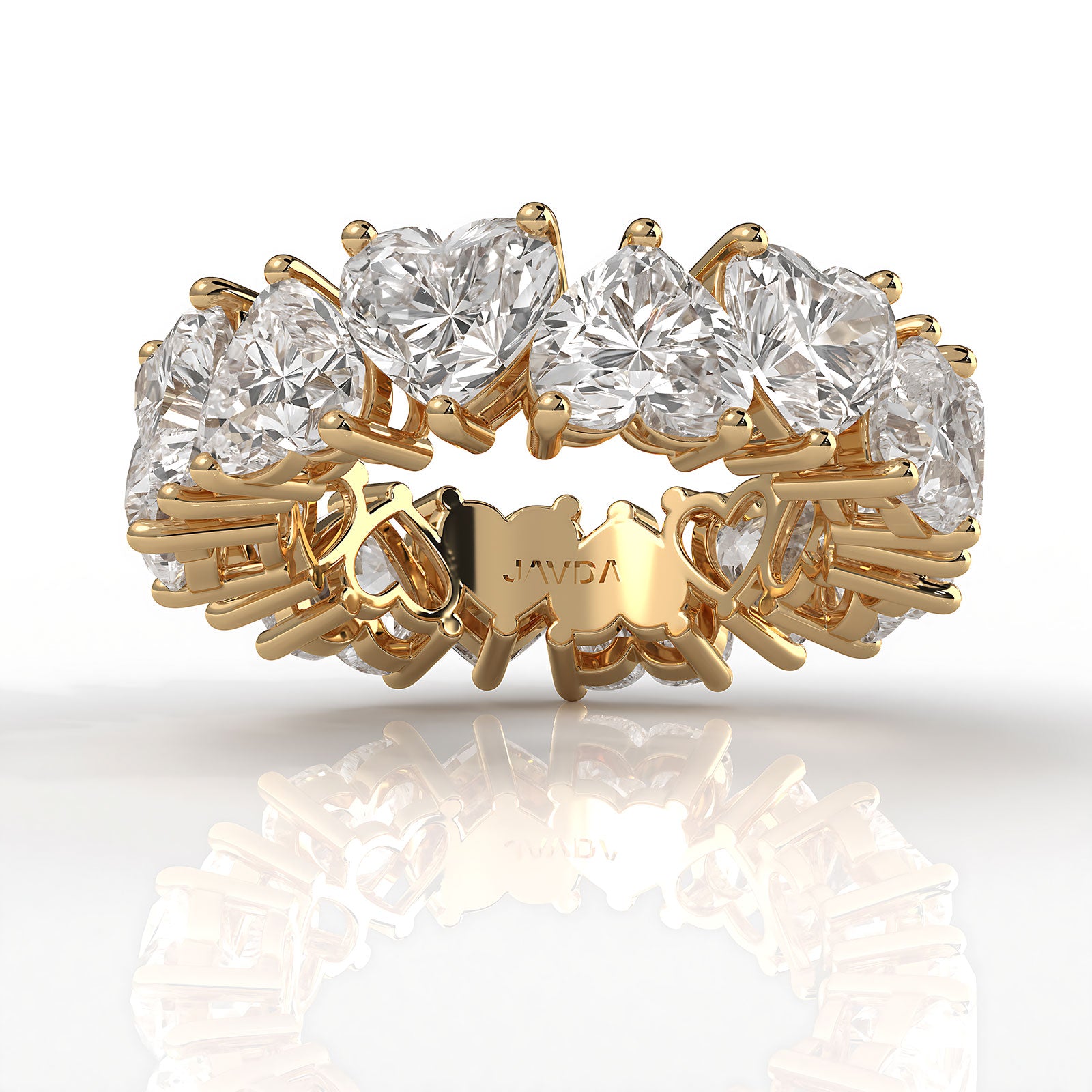 Heart Lab Diamond Shared Prong Women's Wedding Band 5.5 mm 9.55ctw.