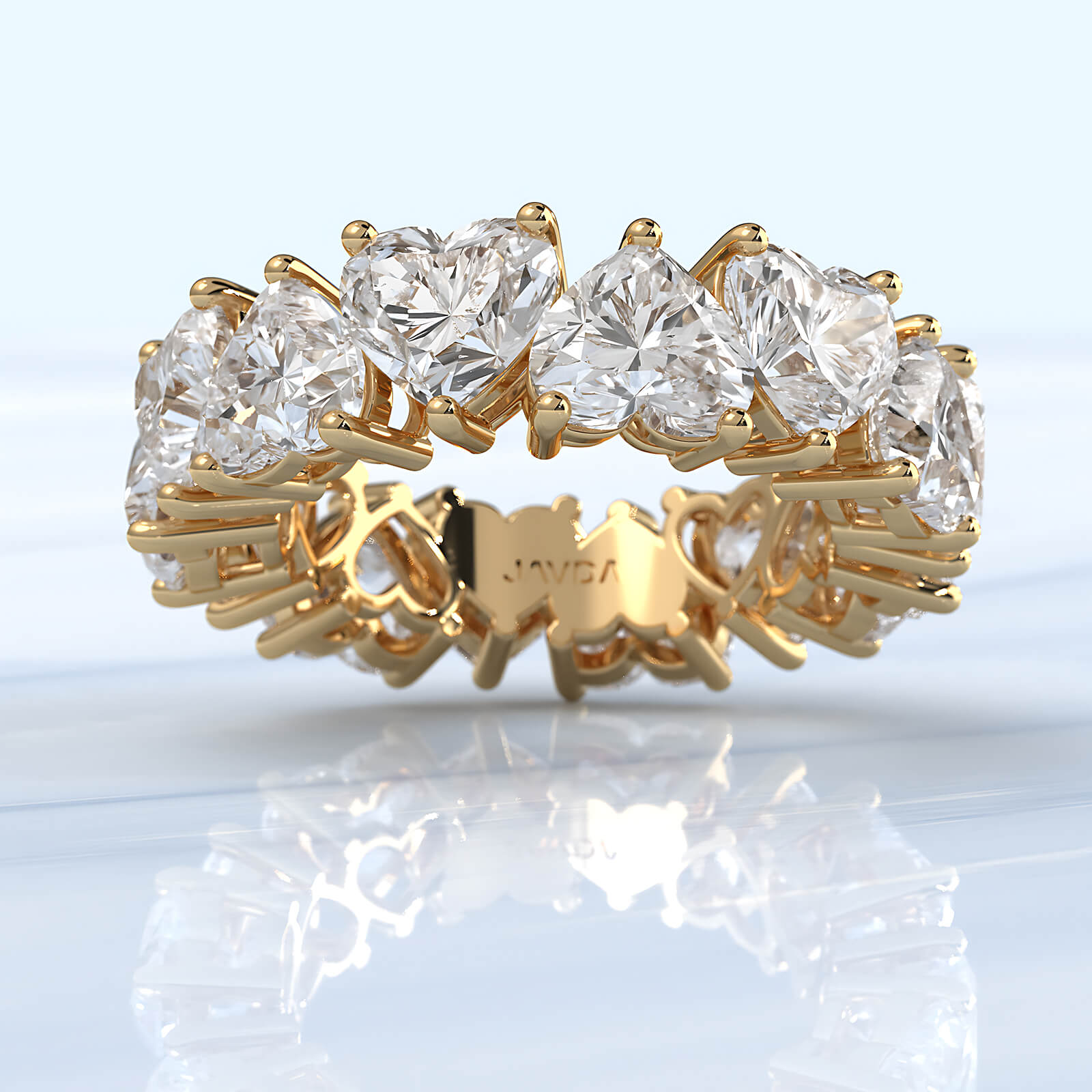 Heart Lab Diamond Shared Prong Women's Wedding Band 5.5 mm 9.55ctw.