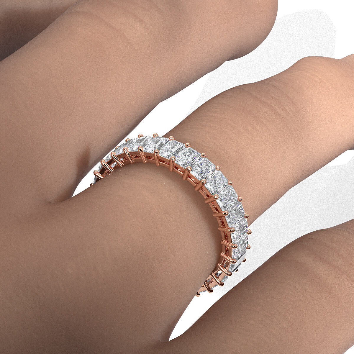 Radiant Lab Diamond Shared Prong Women's Eternity Wedding Band 3.5 mm 2.90ctw.