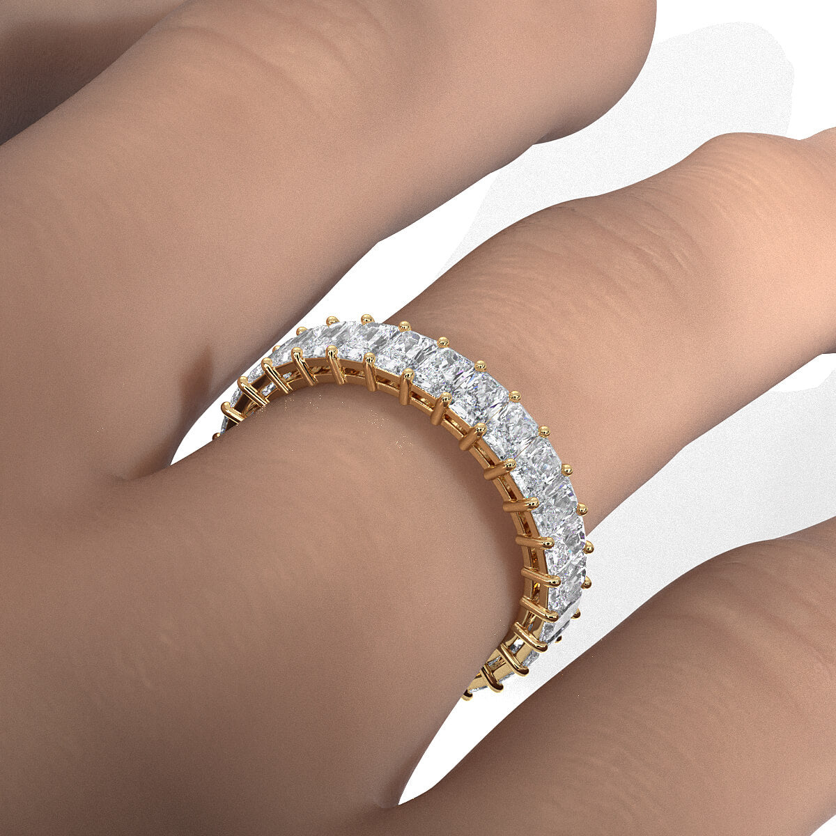 Radiant Lab Diamond Shared Prong Women's Eternity Wedding Band 3.5 mm 2.90ctw.