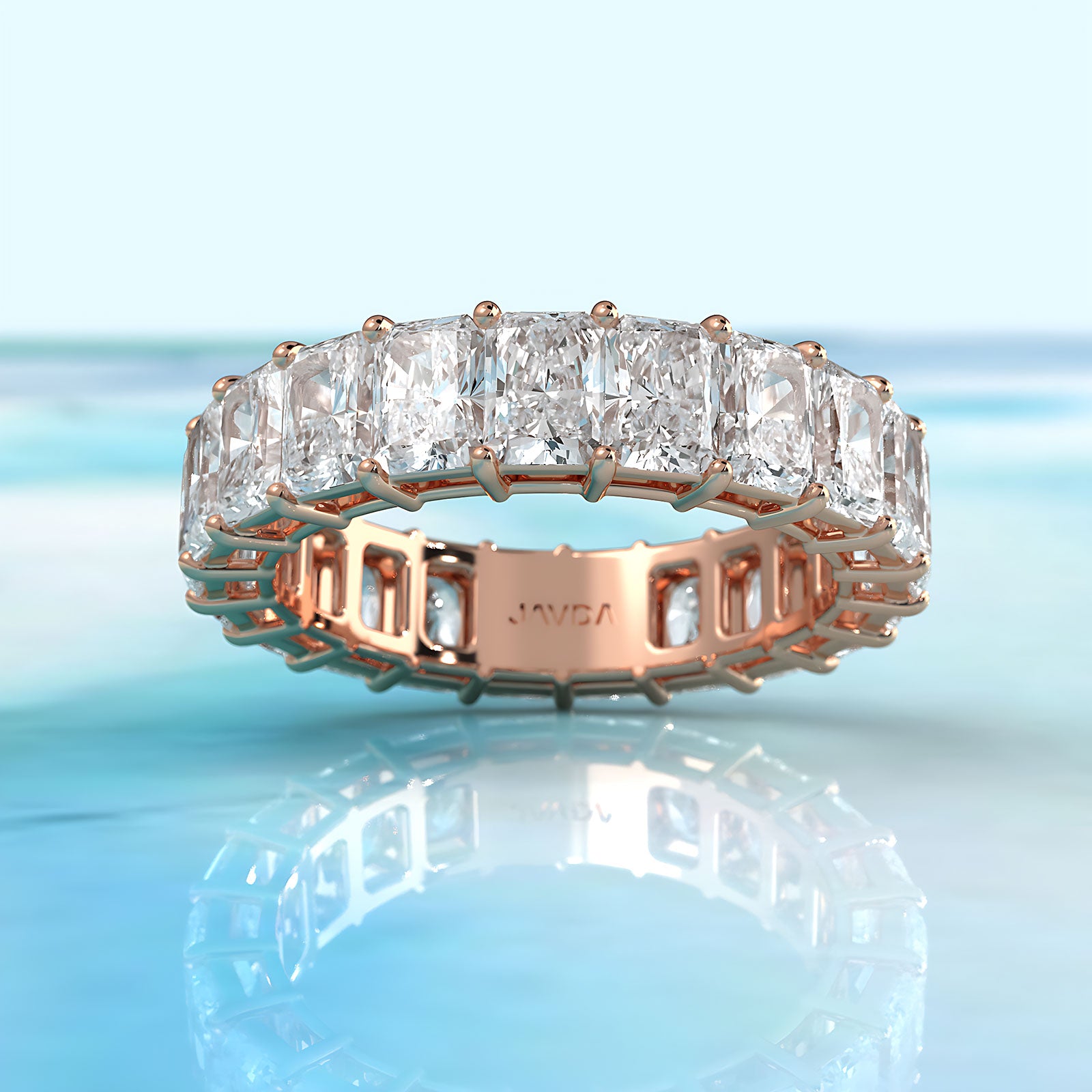 Shared Prong Women's Eternity Radiant Lab Diamond Wedding Band 4.5 mm 5.70ctw.