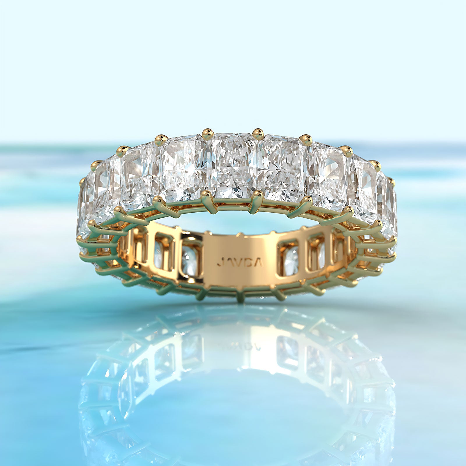 Shared Prong Women's Eternity Radiant Lab Diamond Wedding Band 4.5 mm 5.70ctw.