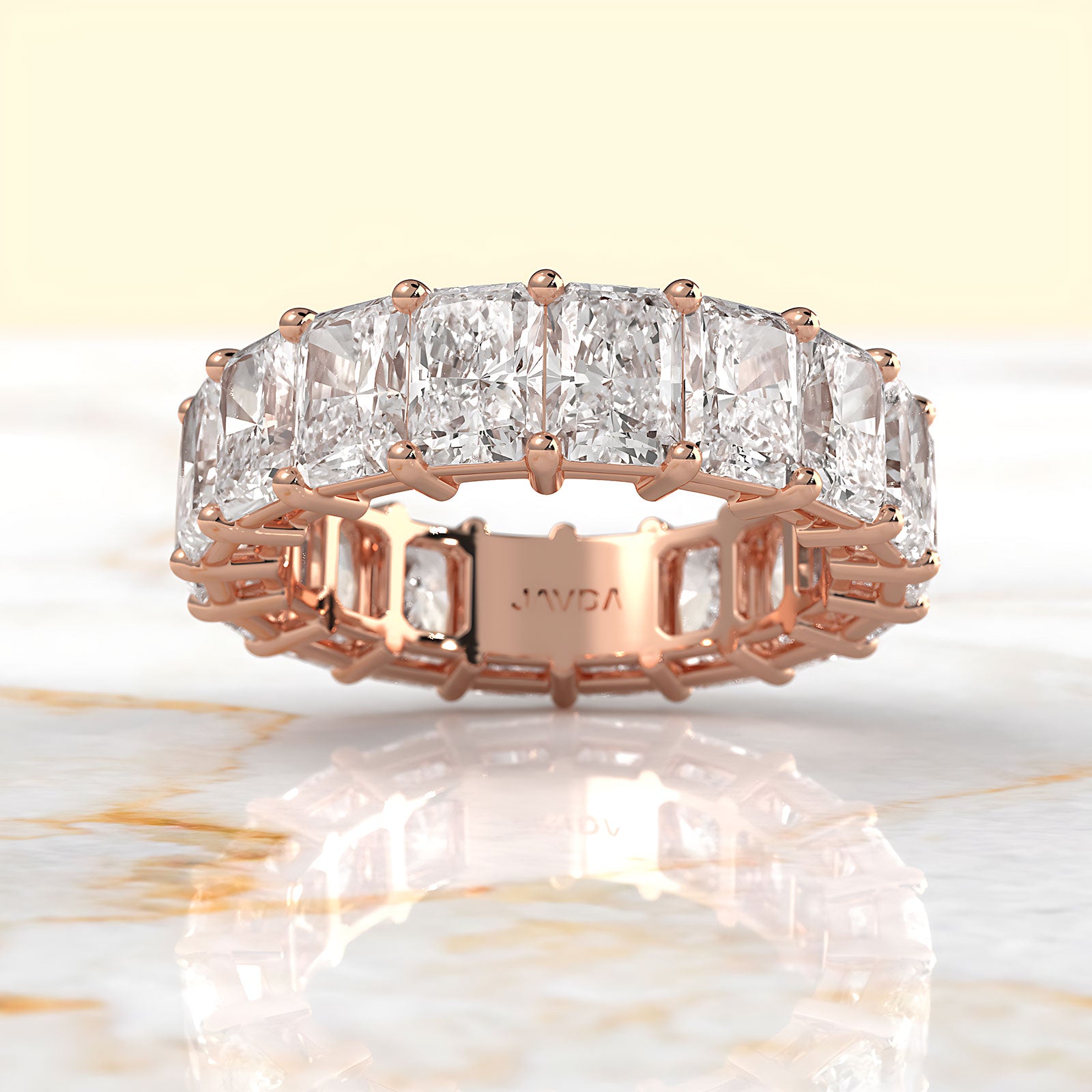 Radiant Lab Diamond Women Eternity Wedding Band Shared Prong 5.25 mm 8.35ctw.