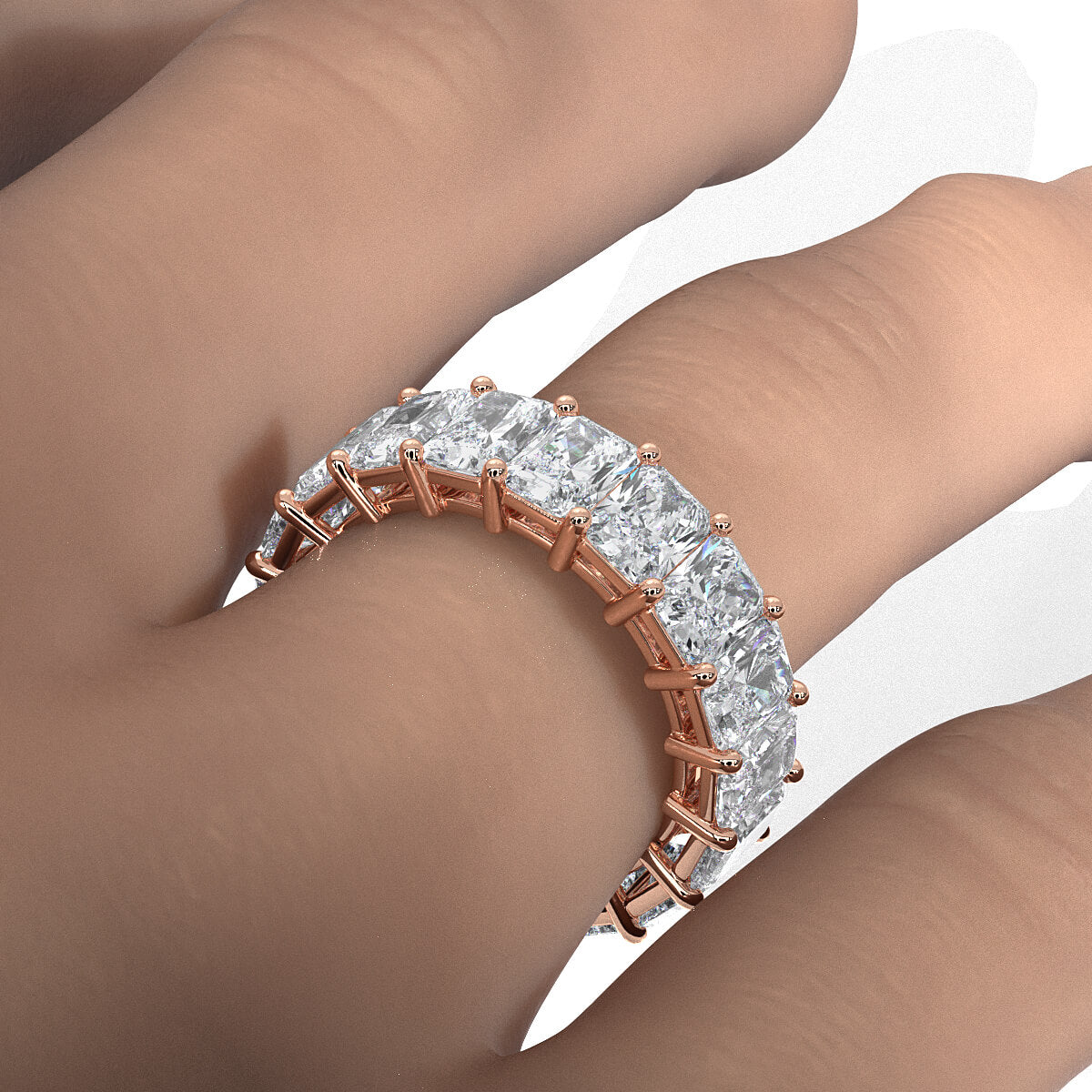 Radiant Lab Diamond Shared Prong Women Eternity Wedding Band 5.5 mm 8.50ctw.