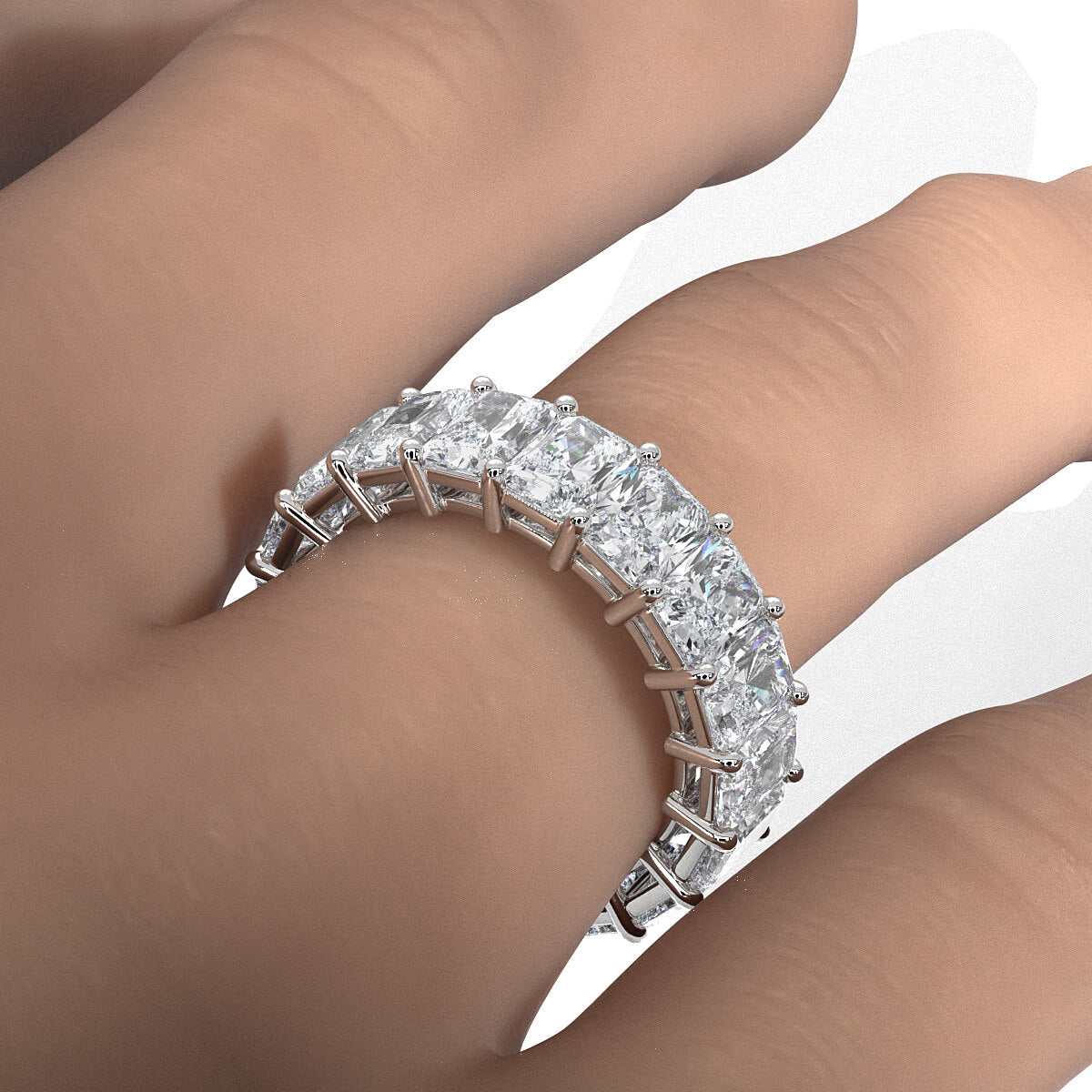 Radiant Lab Diamond Shared Prong Women Eternity Wedding Band 5.5 mm 8.50ctw.